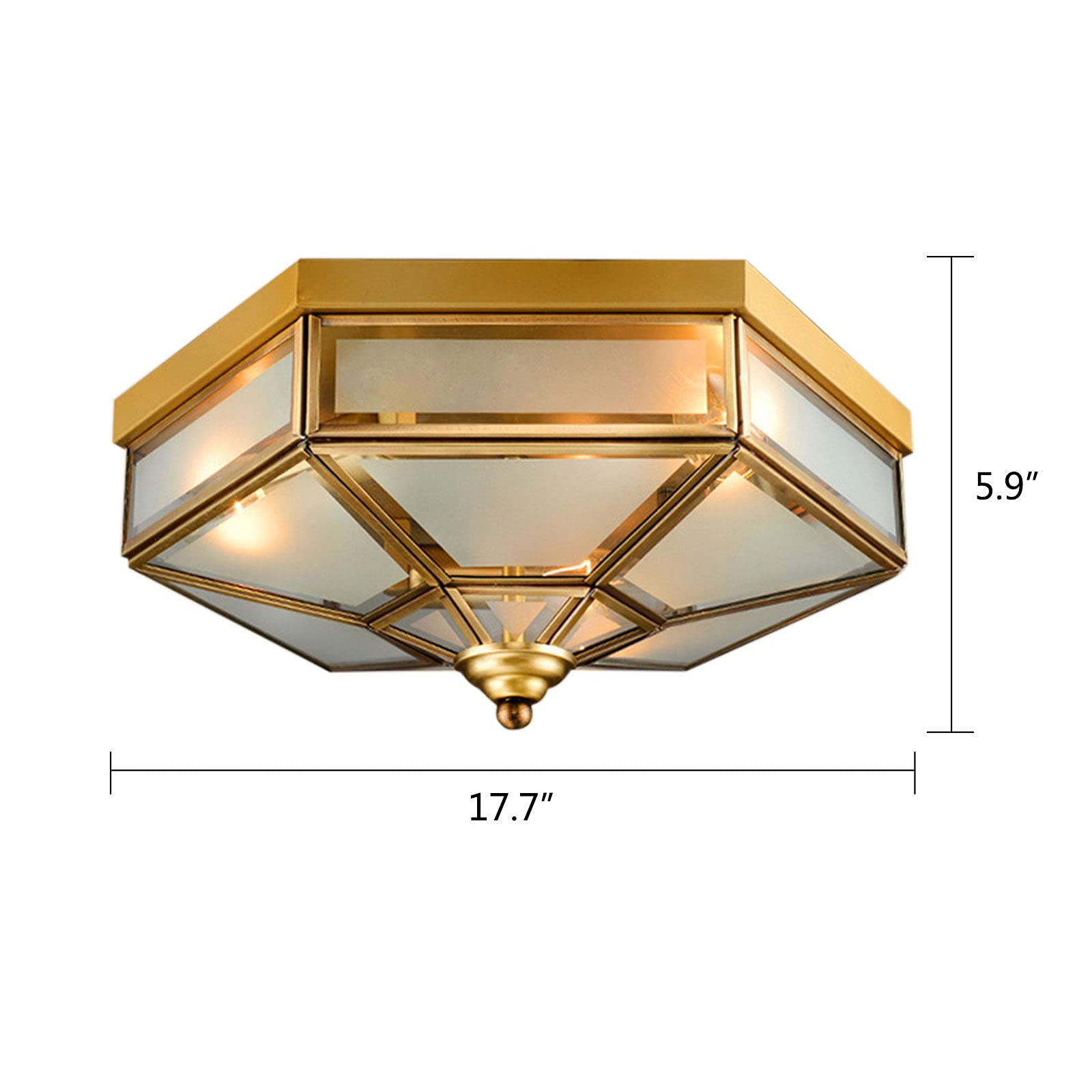 Tiffany Style Semi Flush Mount Ceiling Light Fixture - 17 Inch 4-Light Handmade Stained Glass Shade, Dome Island Boho Design - Perfect for Hallway, Entryway, Bathroom, Bedroom & Living Room Lighting
