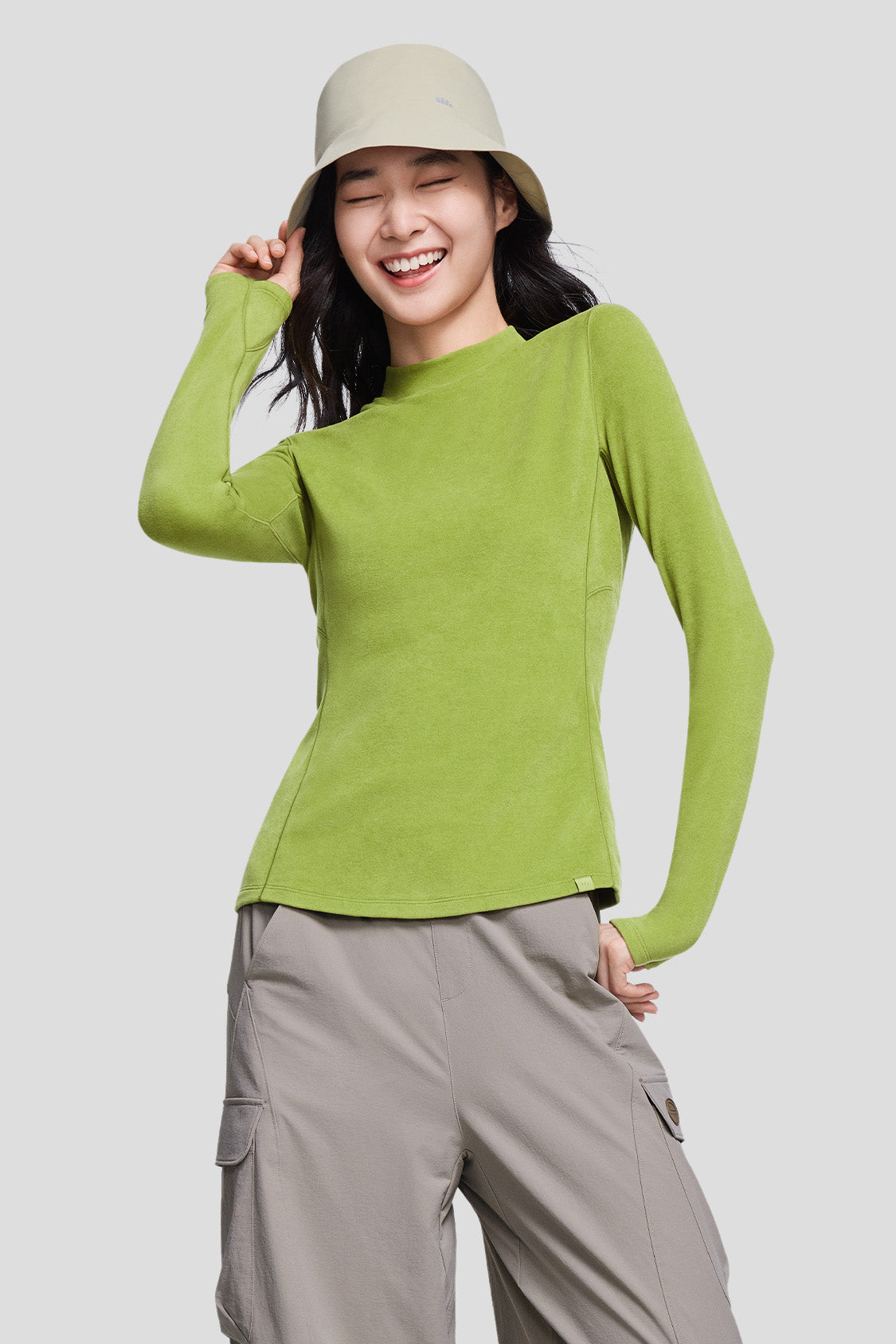 FleeceFit Women's Slim Fit Mid Warmth Mock Neck Top - Cozy Winter Layering for Outdoor Activities & Casual Wear