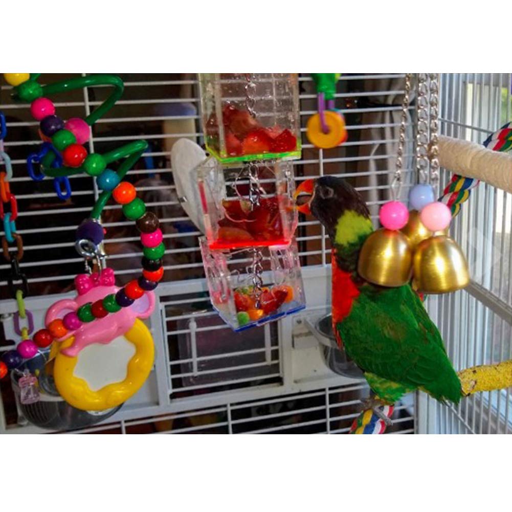 HEEPDD Bird Boredom Buster - Interactive Foraging Toy & Feeder Box for Parrots, Cockatoos, Cockatiels - Stimulating Mental Activity & Natural Foraging Behavior for Pet Birds