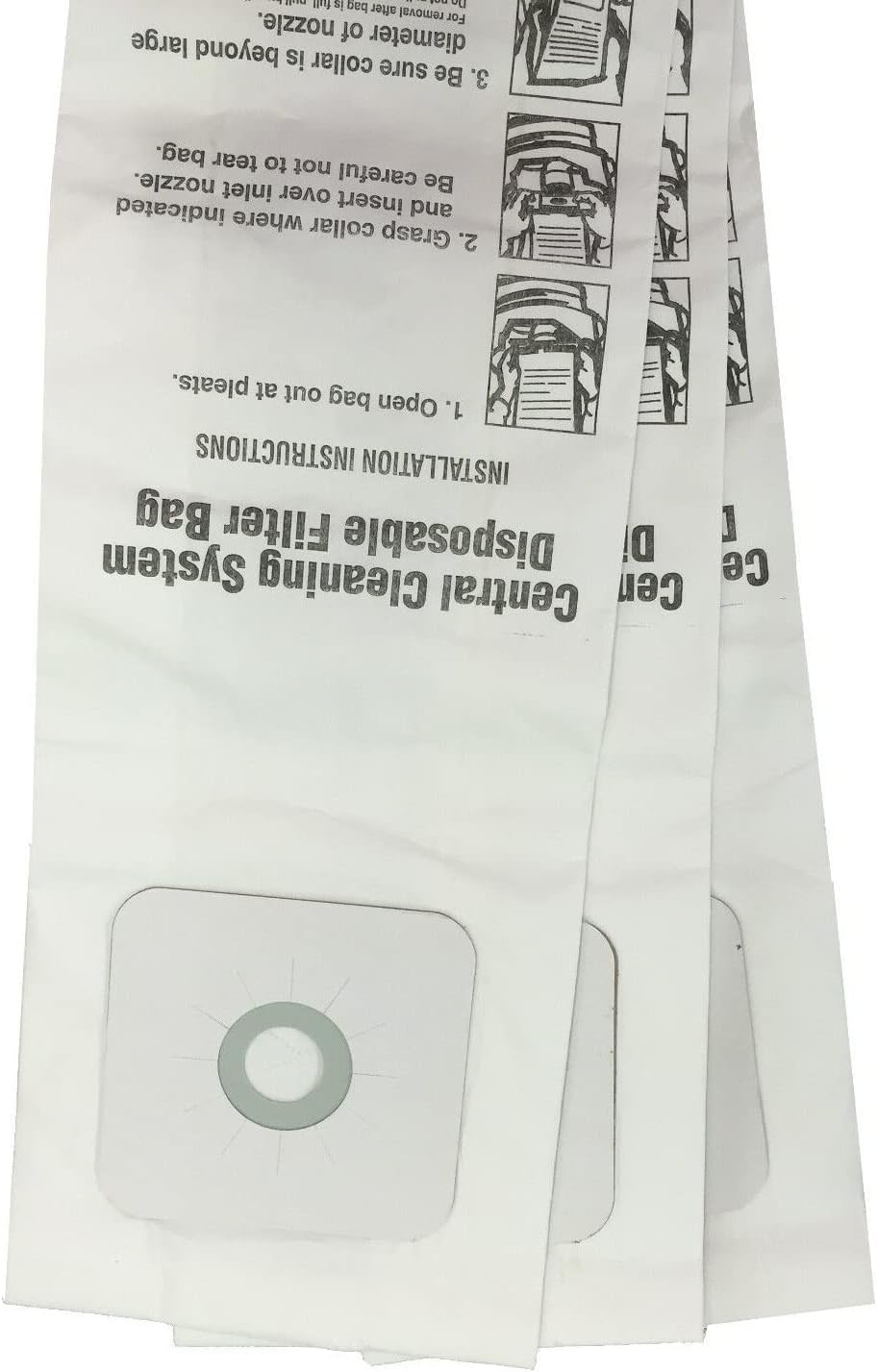 44186 Central Vacuum Bags - 3-Pack Replacement for Nutone Vacuum Bags 391, 391-8, 3918, 06436 NUR-1450 | Compatible with Nutone Central Vacuum Systems | Perfect for Home Cleaning & Maintenance