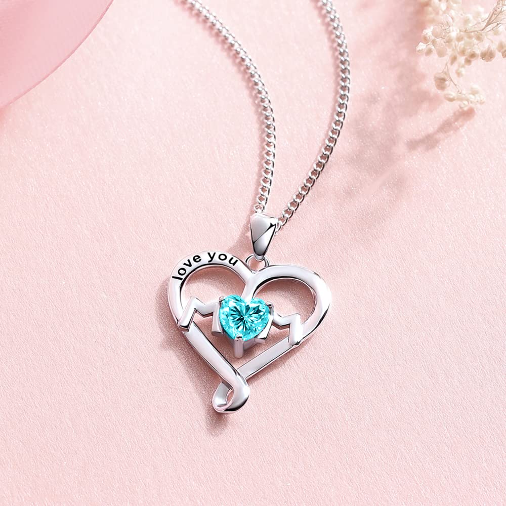 Mom Necklace Gifts - Sterling Silver Heart & Infinity Pendant Jewelry for Mother's Day, Birthday - I Love You Mom Necklace for Women, Daughter - Perfect for Everyday Wear & Special Occasions