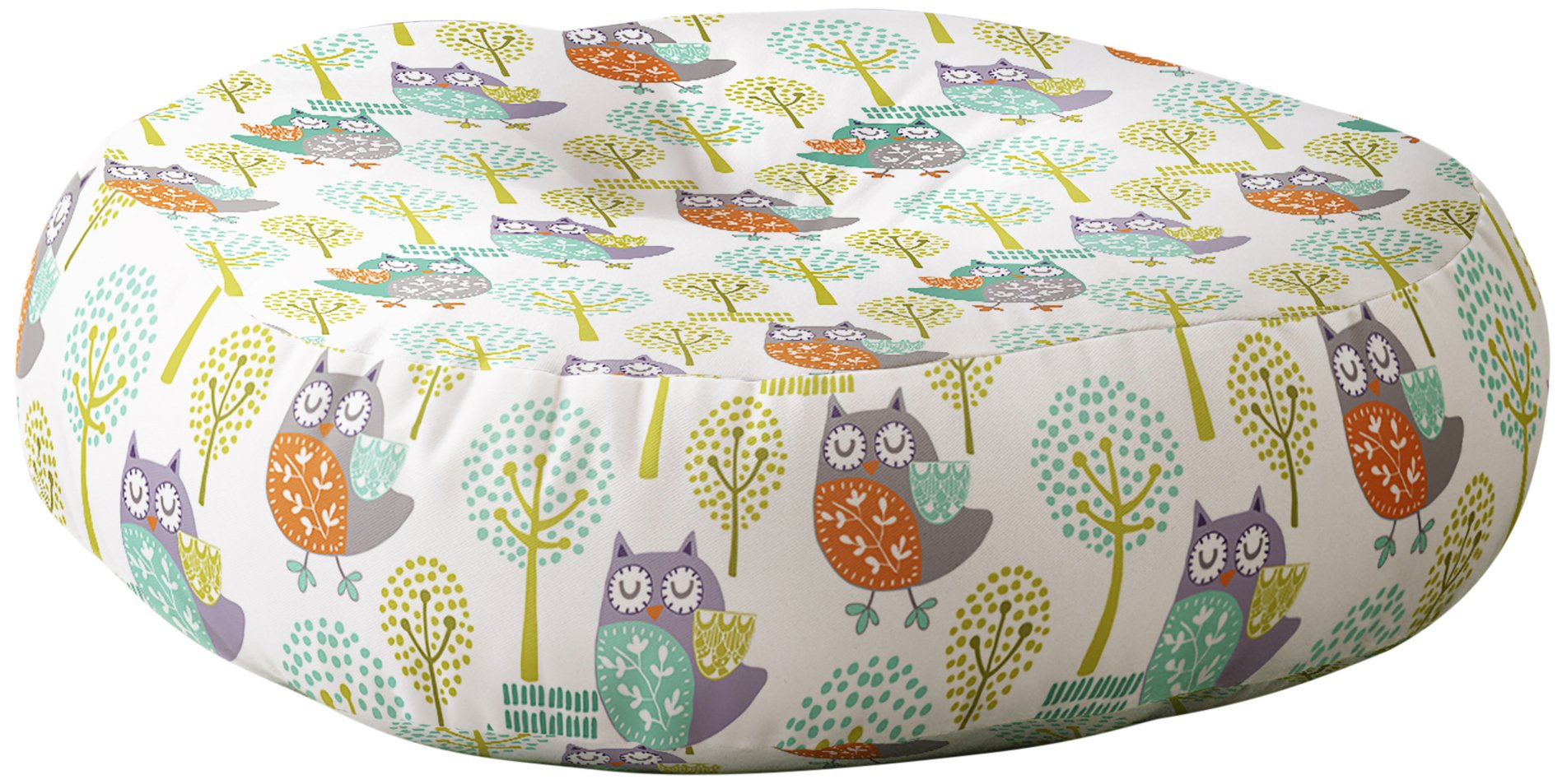 Deny Designs Wendy Kendall Floor Pillow - Soft Bohemian Floor Cushion with Woodland Animal Print - Perfect for Nursery, Kids Room, Dorm Decor & Cozy Reading Nook