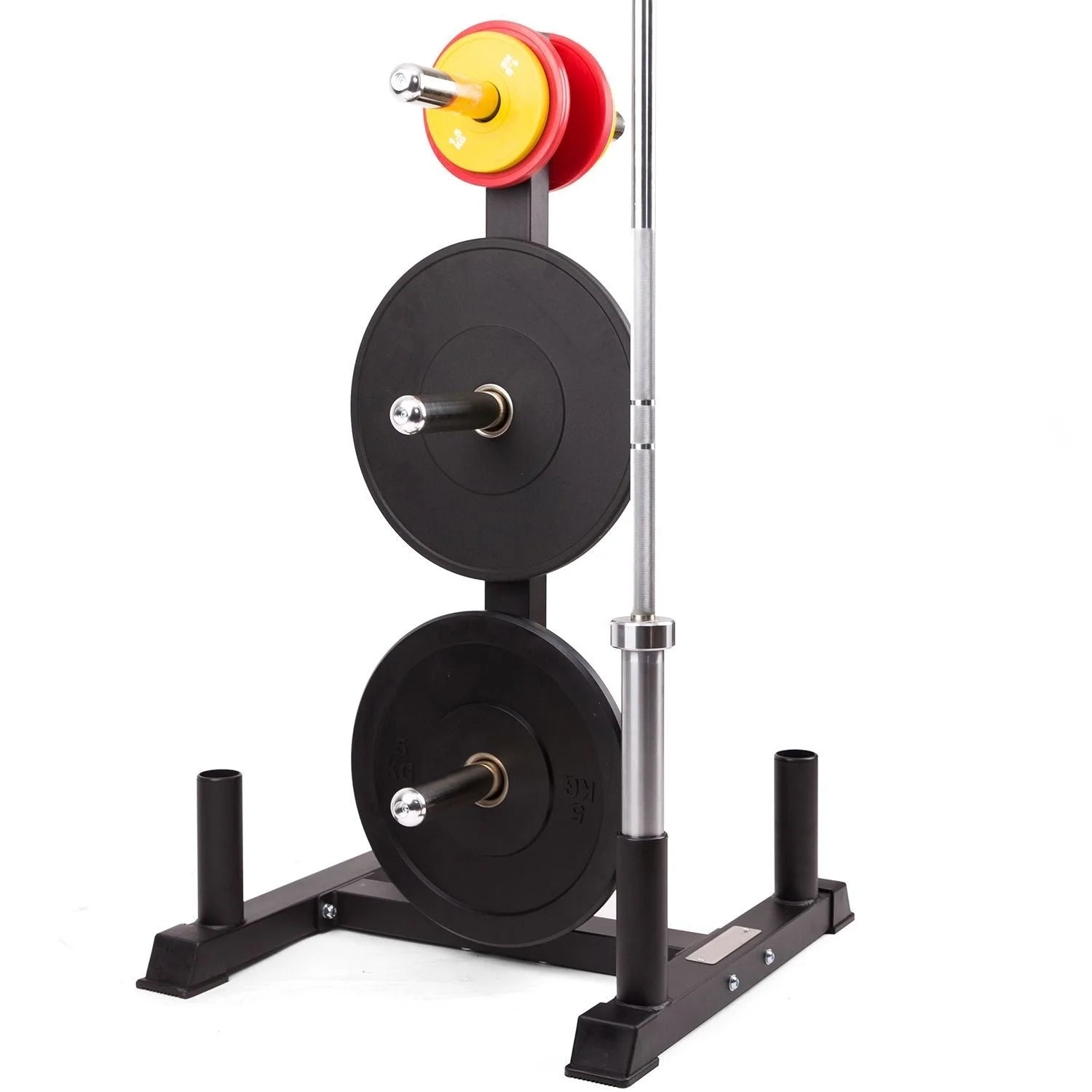 FITLAB Olympic Weight Tree - Heavy Duty Gym Weight Storage Rack for Barbell Plates & Dumbbells | Perfect for Home Gym & Commercial Fitness Centers