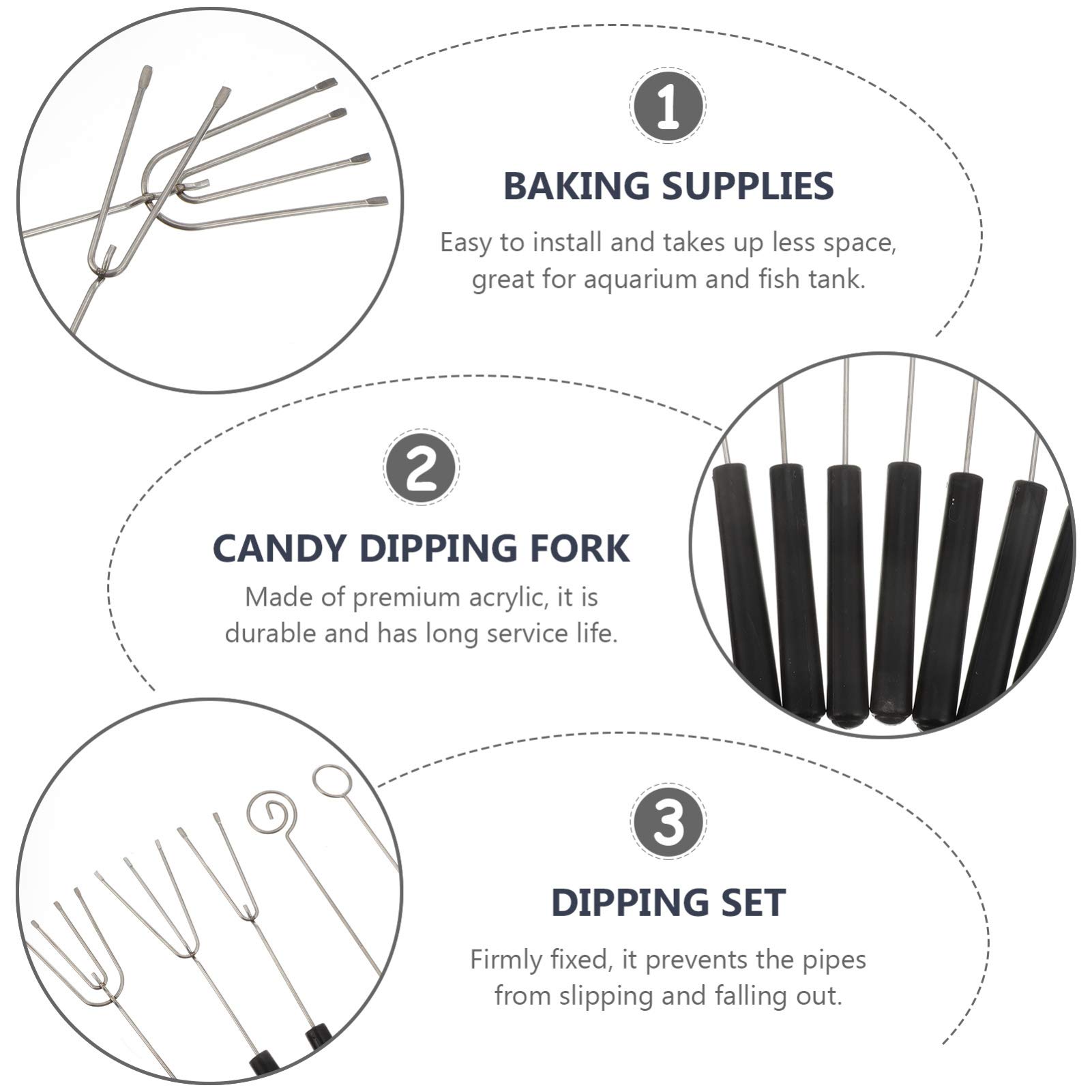10-Piece Chocolate Dipping Forks Set - DIY Decorating Tools for Baking, Candy Making & Kitchen Use - Perfect for Chocolate, Candy, BBQ & Dessert Decorating - Essential Baking Supplies & Kitchen Gadgets