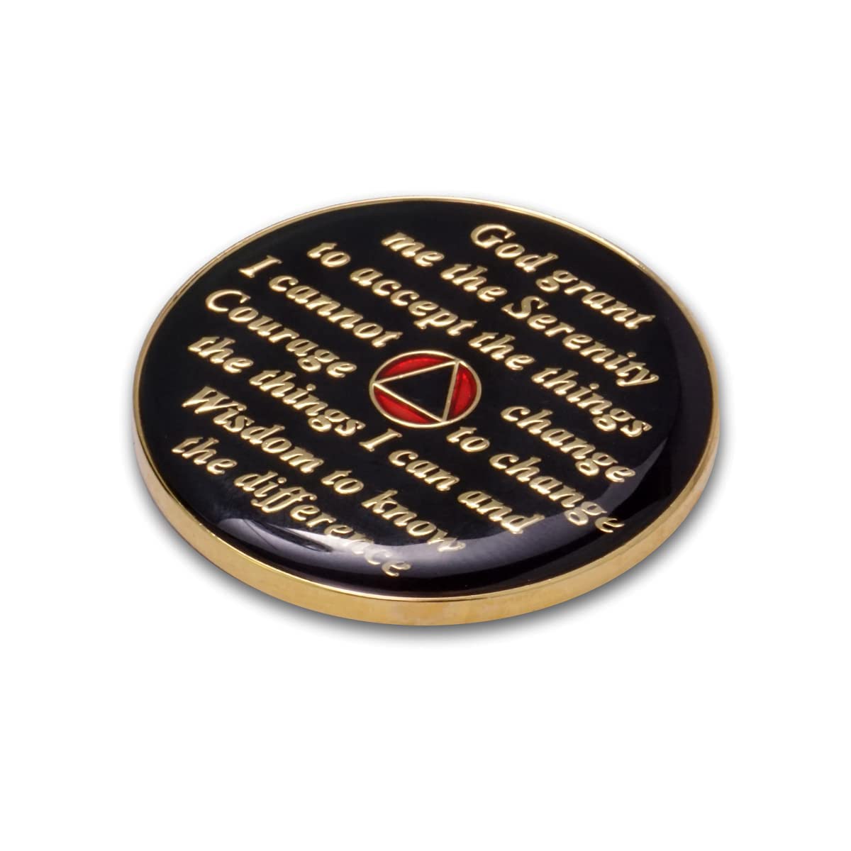 7 Year Sobriety Coin - Triplate AA Chip Recovery Anniversary Token for Alcoholics Anonymous (Red) | Celebrate Sobriety Milestones, 12 Step Program Gift, Addiction Recovery Support