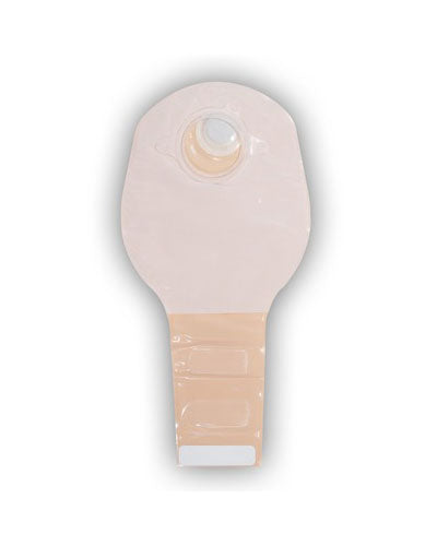 Convatec Natura 2-Piece Drainable Ostomy Pouch with Clip Closure - No Filter, Transparent Comfort Panel (10 per Box, Orange, 38mm/1.5