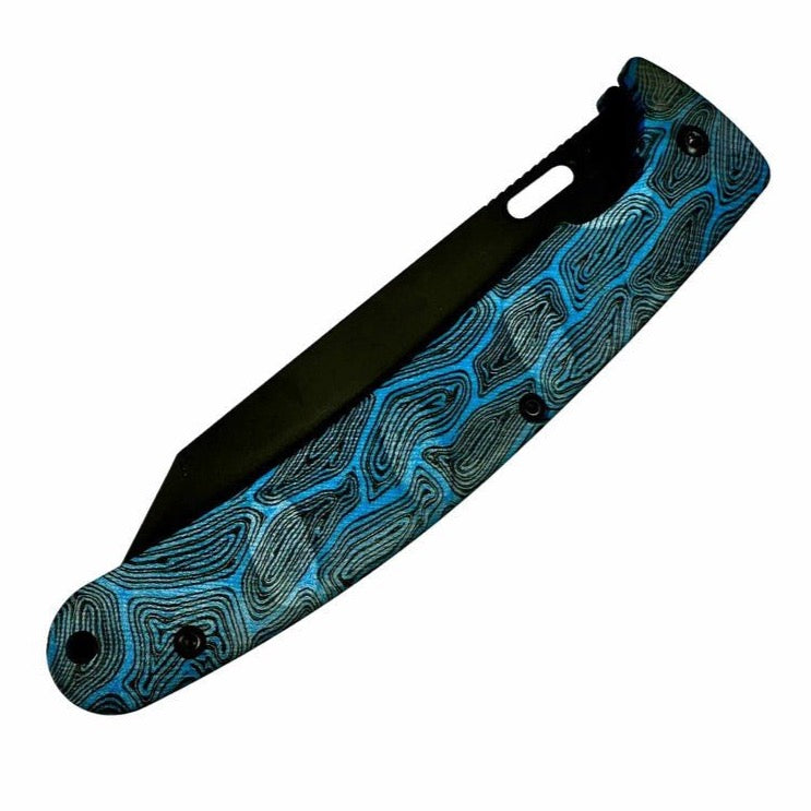 Premium Yu Kurosaki SG2 Folding Pocket Knife - Japanese Damascus Steel Blade, Compact EDC Knife for Camping, Hiking & Outdoor Adventures