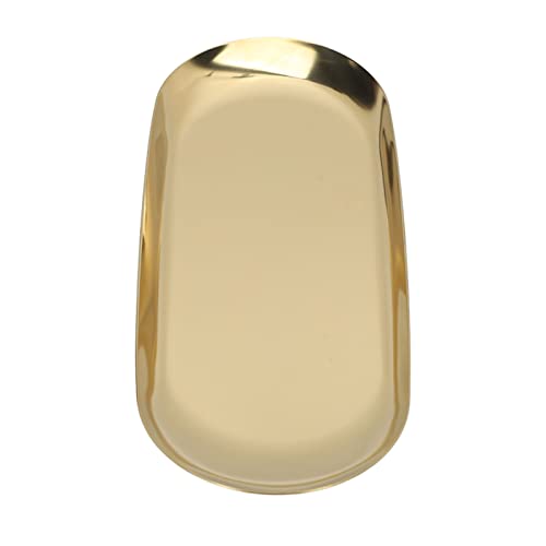 Premium Alloy Oval Nail & Jewelry Storage Tray with Shiny Edge - Perfect for Organizing Nail Art, Rings, Earrings & Perfume Bottles | Elegant Vanity Display & Travel Accessory Case