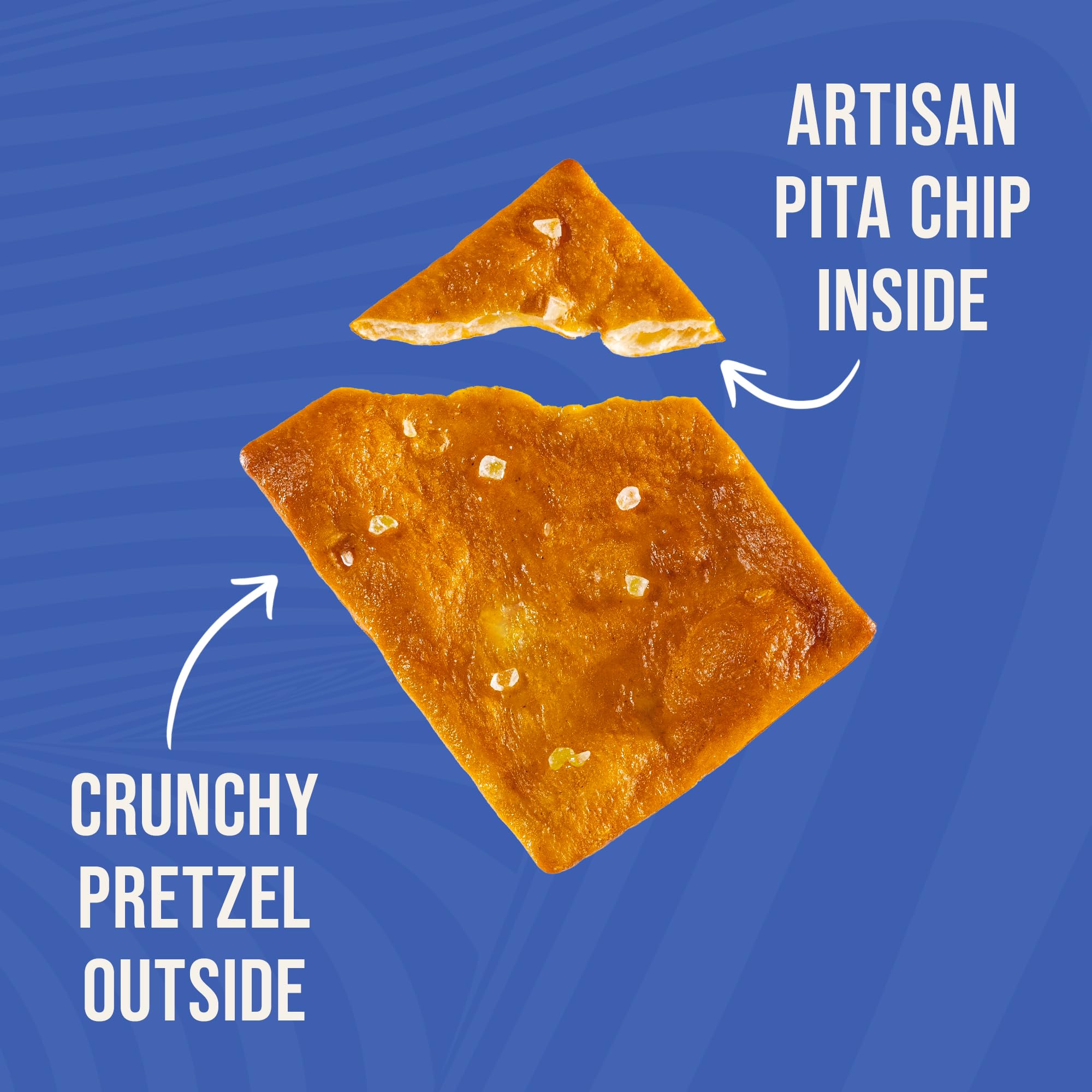 PRETZELIZED Pretzel Pita Chips, Sea Salt Flavored, 7oz Bag (Pack of 12) - Crunchy Snack for Parties, School Lunches & On-the-Go Healthy Eating