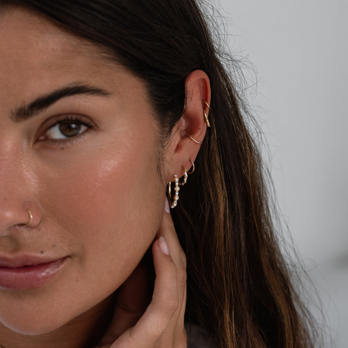Starry Diamond Mini Hoops - 14K Gold Plated Tiny Hoop Earrings for Women, Dainty Everyday Jewelry Gift | Perfect for Work, Date Night & Special Occasions