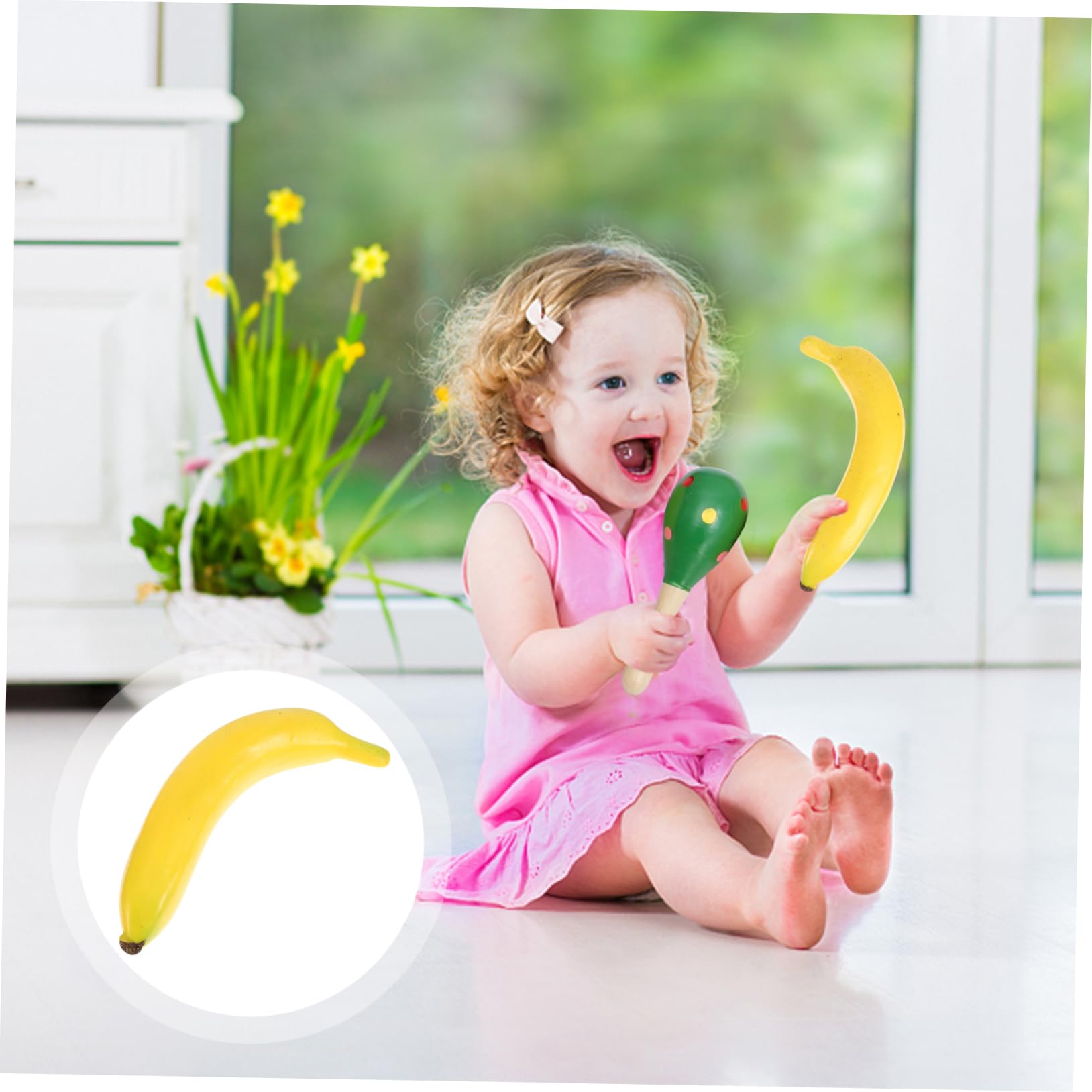 BESTonZON Percussion Egg Shaker - Banana Shaped Musical Rattle for Kids & Adults - Perfect for Music Education, Restaurant Displays & Party Decorations