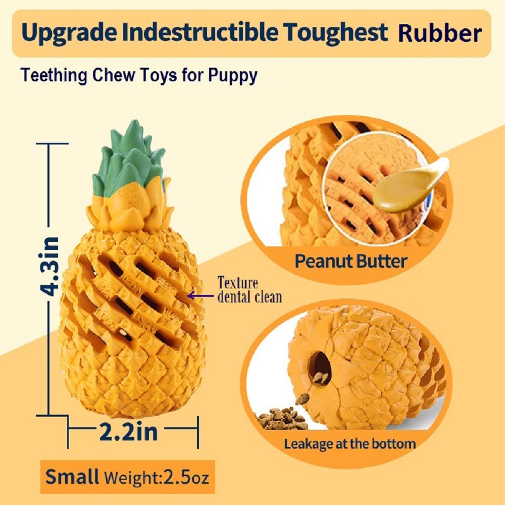 Durable Indestructible Dog Chew Toys for Aggressive Chewers - Tough Interactive Puppy Toys for Large & Small Dogs, Treat Dispensing Teeth Cleaning Toy (Pineapple Design) - Perfect for Boredom Relief & Dental Health