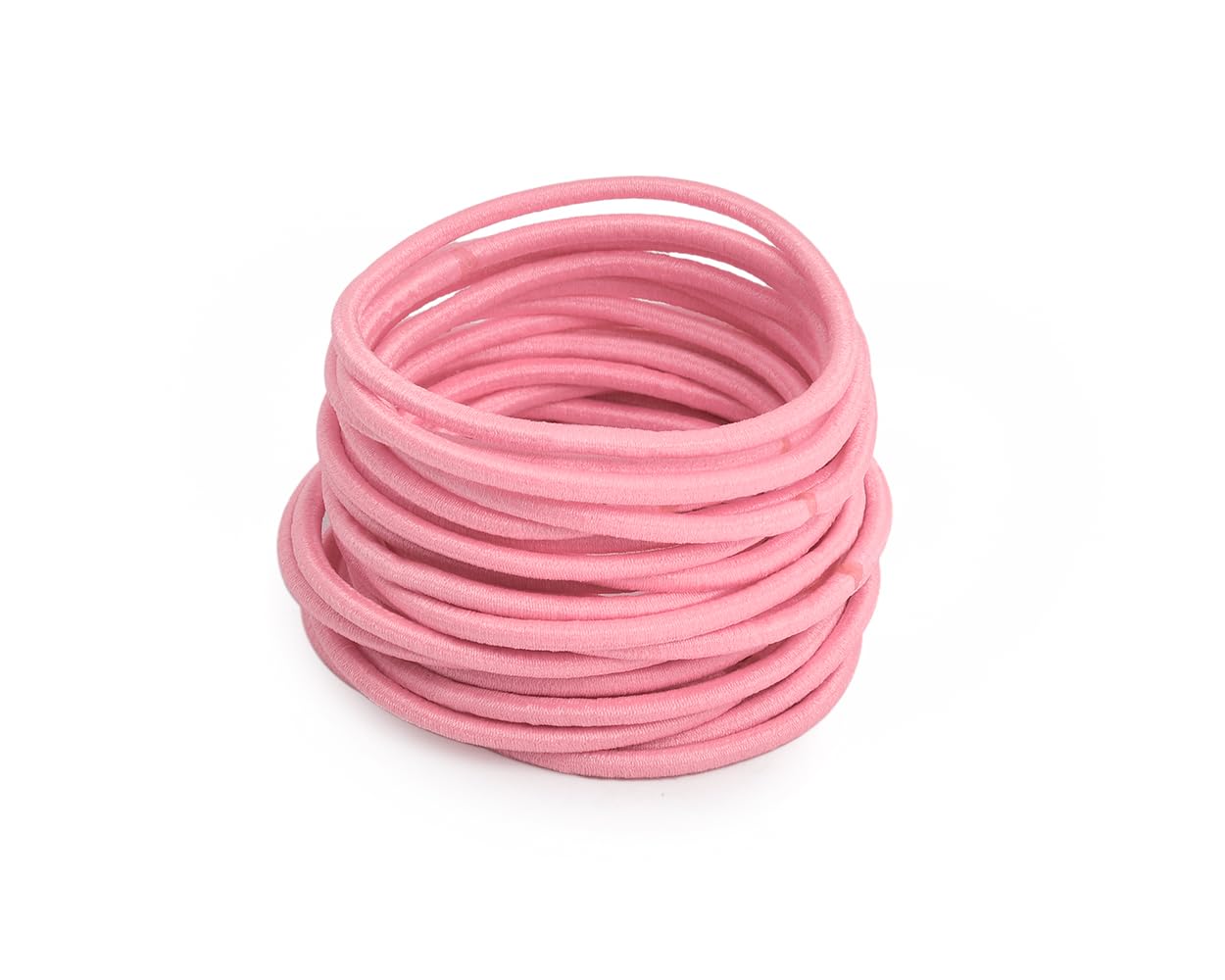DS. DISTINCTIVE STYLE 50-Pack 2.5mm Elastic Hair Bands - Soft Ponytail Holders for Women & Girls (Pink) | Perfect for School, Workout, Yoga & Daily Styling