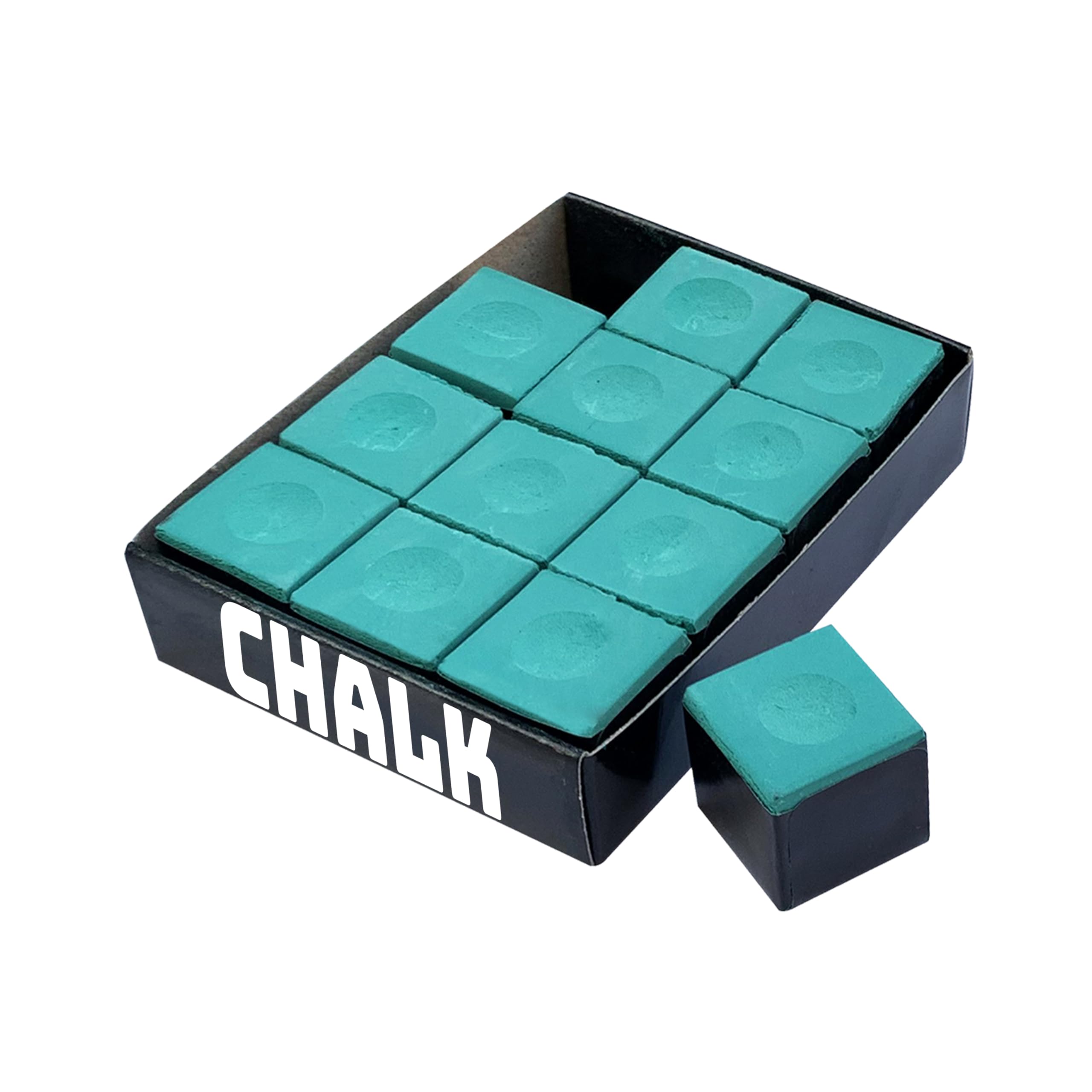 Premium Pool Cue Stick Chalk - 12-Pack Green Billiard Chalk Cubes for Smooth Shots | Perfect for Pool Tables, Bars & Game Rooms