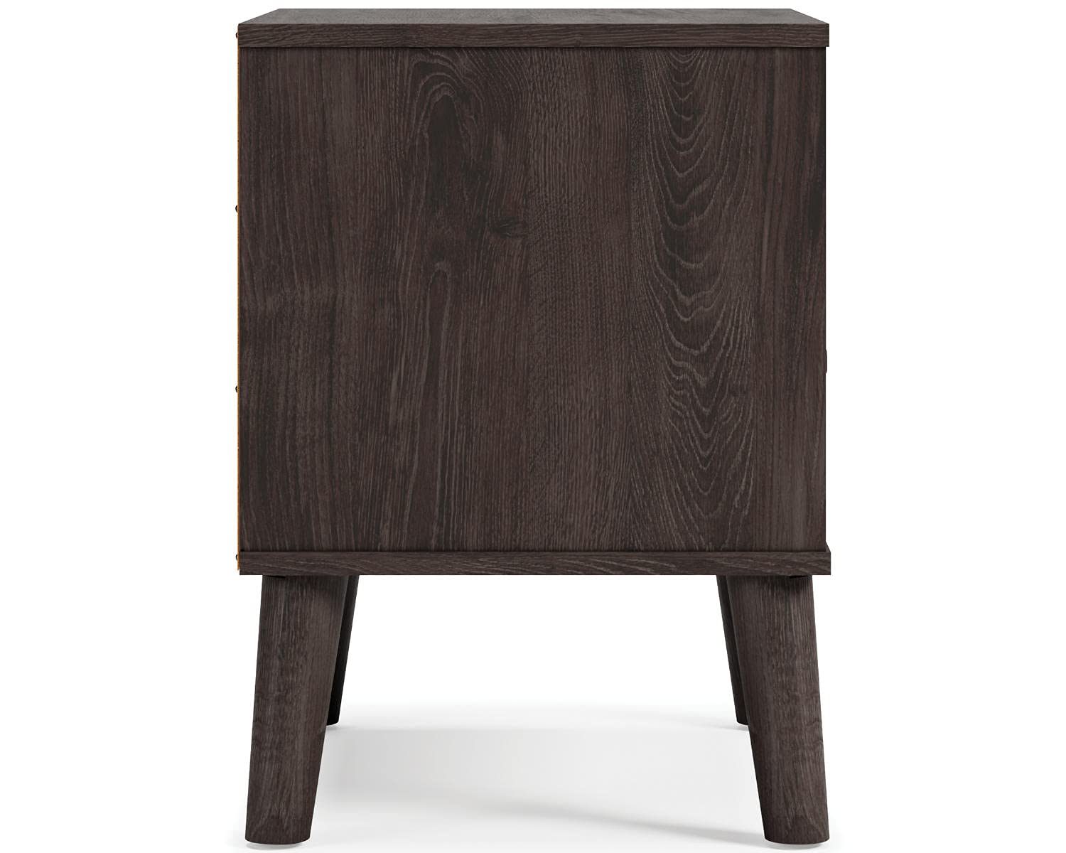 Signature Design by Ashley Piperton Modern Replicated Sugarberry 1-Drawer Nightstand in Black - Stylish Bedside Table for Bedroom Decor & Storage