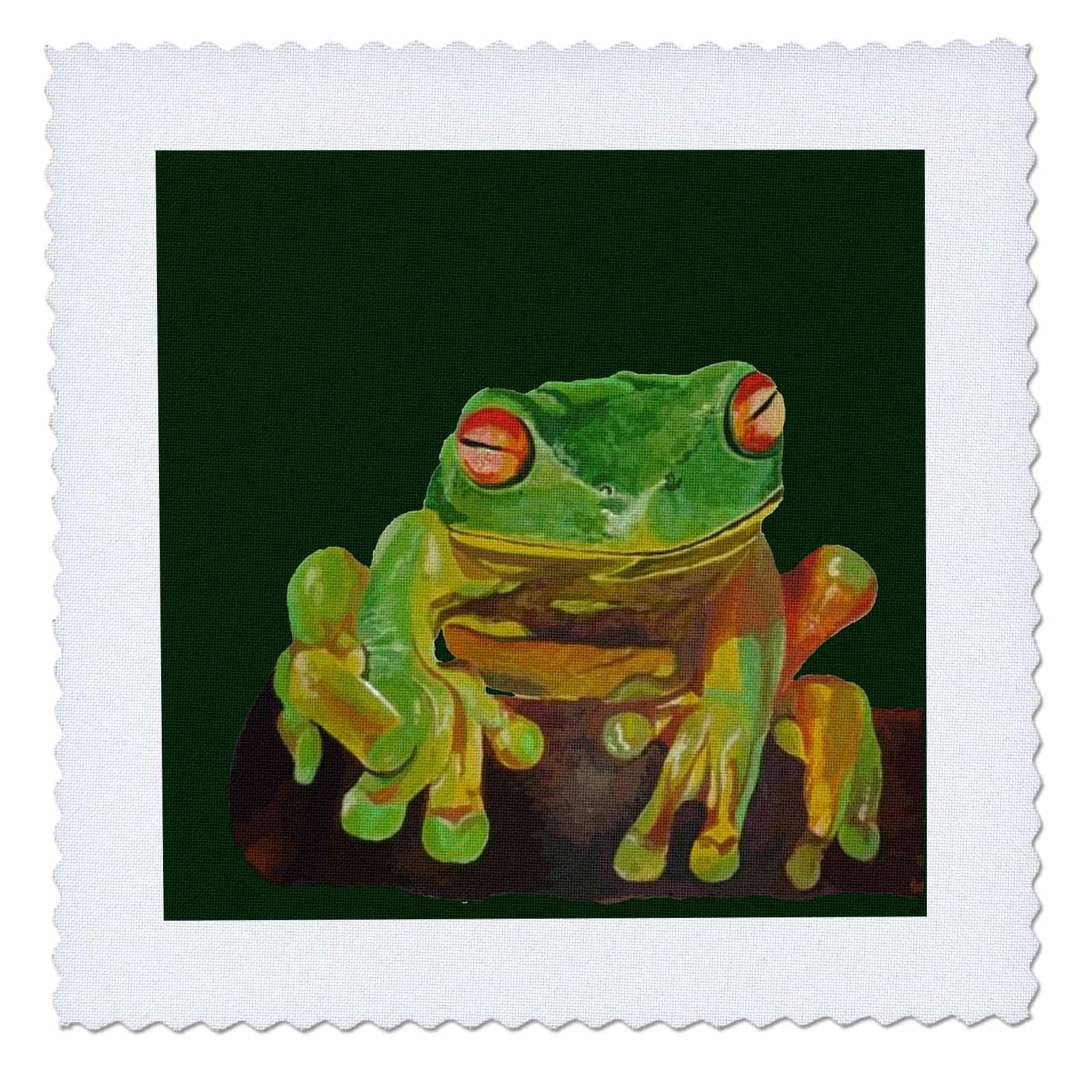 10x10 Inch Quilt Square - Realistic Red Eyed Tree Frog Artwork Vector Design for DIY Quilting, Home Decor & Craft Projects | Perfect for Wall Art, Pillow Covers & Fabric Crafts