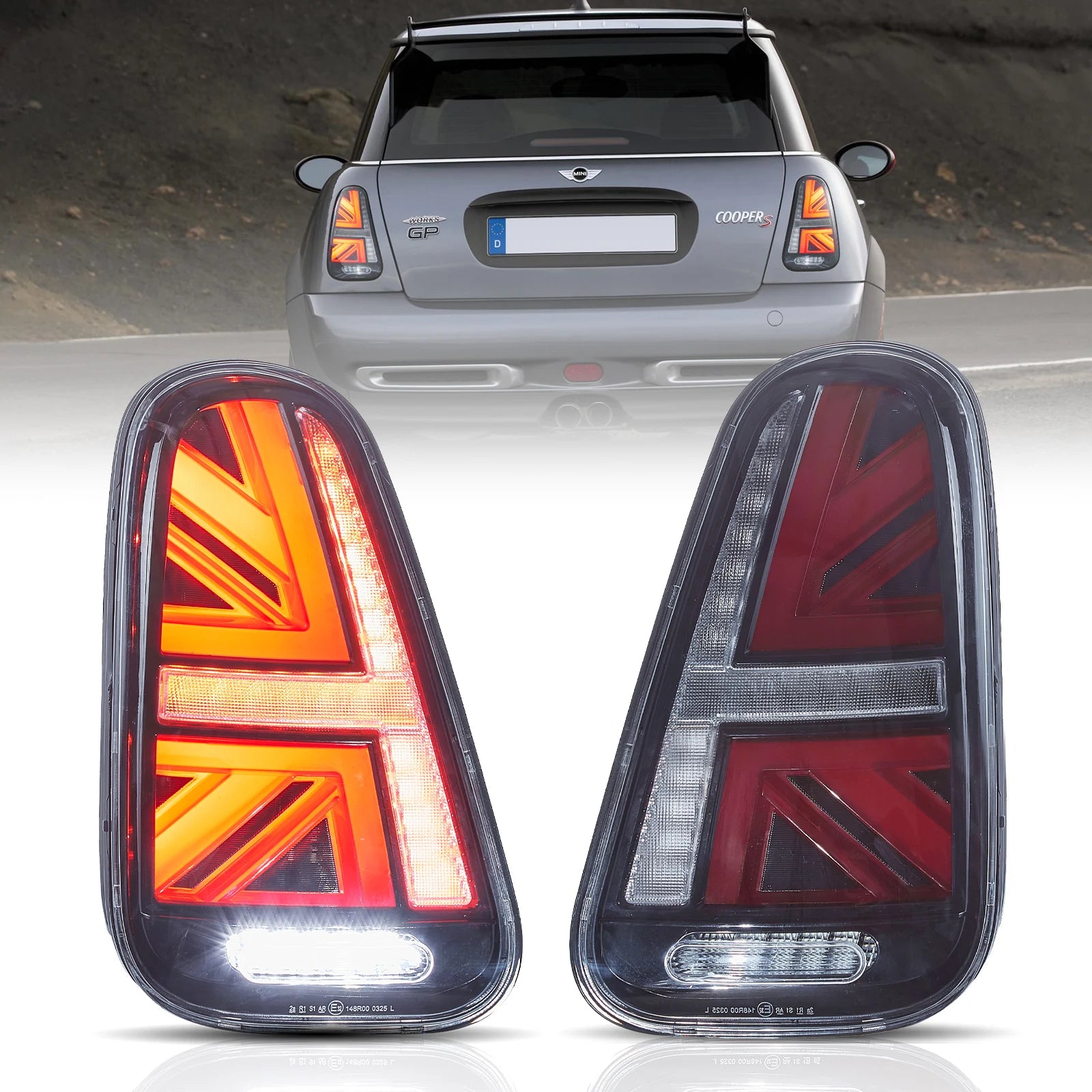 LED Tail Lights Assembly Compatible with 2001-2006 BMW Mini Cooper R50 R52 R53 - Durable Replacement Brake Lights for Enhanced Night Visibility & Style Upgrade