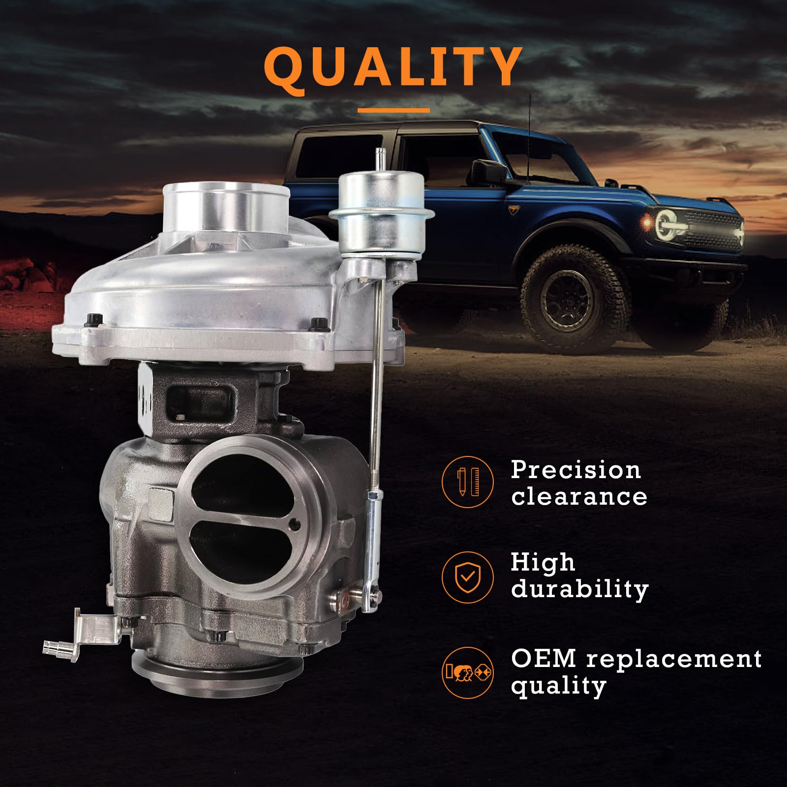 Bapmic 1831383C92 Turbocharger Kit for Ford F-250 F-350 F-450 F550 Powerstroke Diesel 7.3L (1999-2003) - High Performance Replacement Turbo Charger for Enhanced Engine Power & Towing Capacity