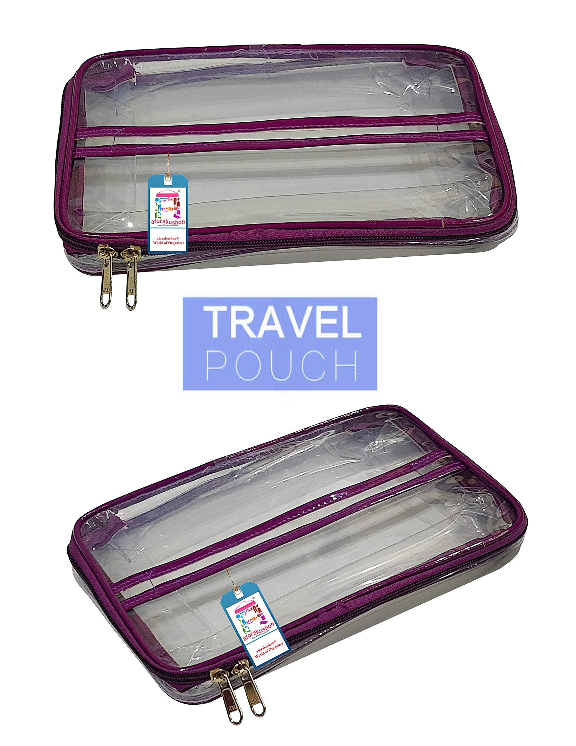 LUCES® Makeup Storage Zipper Pouch - 2 Pack Cosmetic & Toiletry Organizer for Women | Travel Vanity Bag, Jewelry Pouch, Artist Storage | Perfect for Travel, Home & Daily Organization