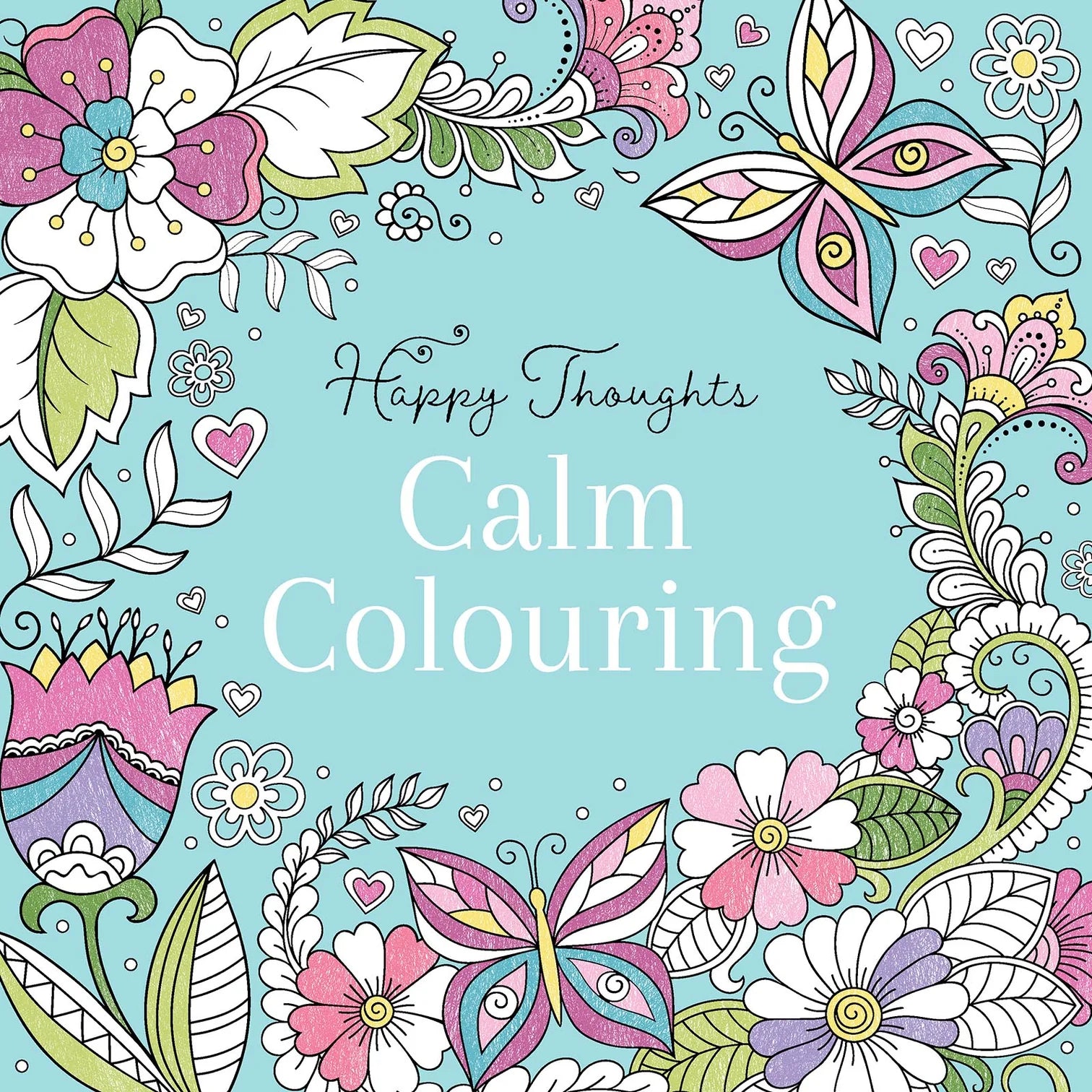 Happy Thoughts Calm Coloring Book for Adults - Stress Relief & Relaxation, Mindfulness Meditation Art Therapy - Perfect for Home, Office & Travel