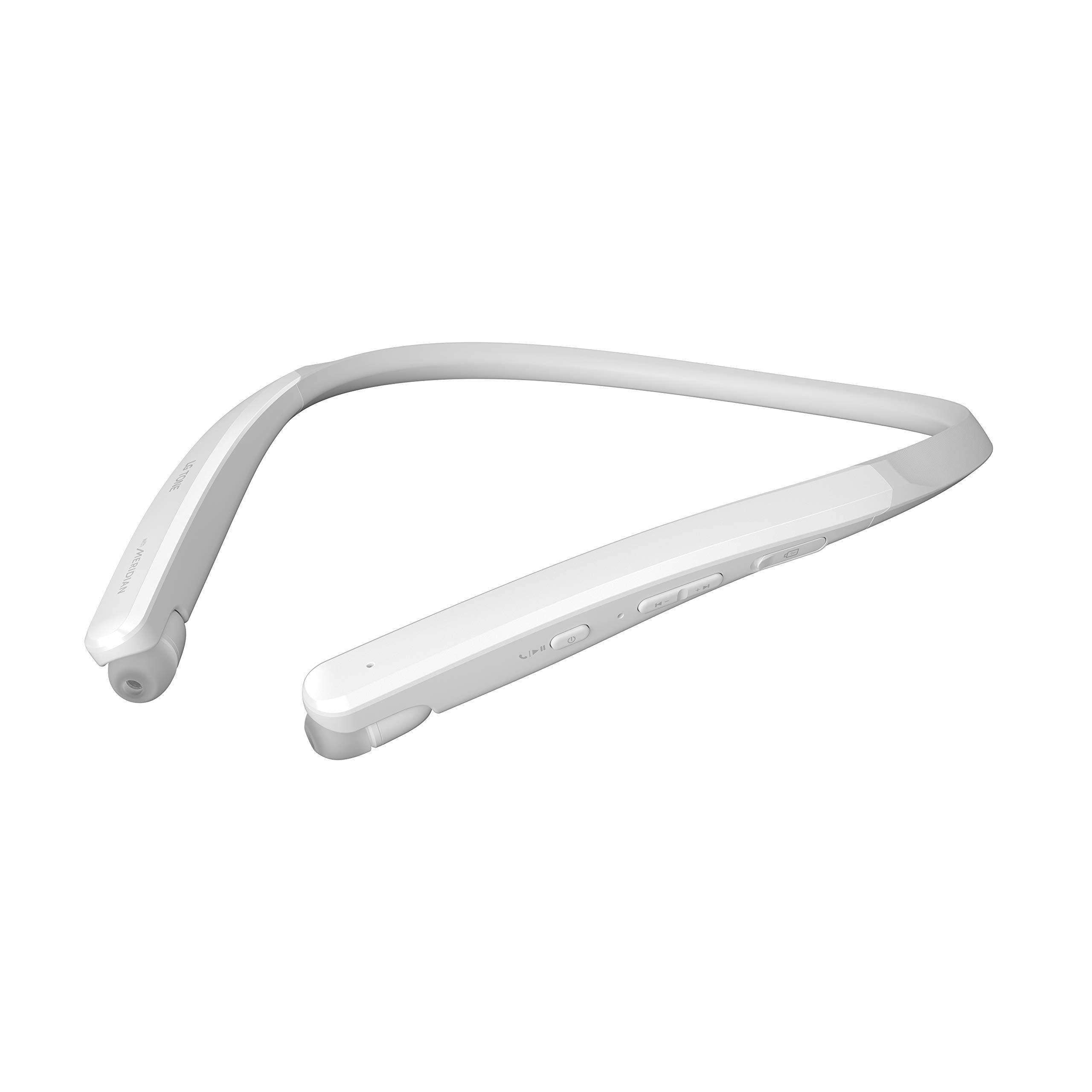 LG Tone Flex Wireless Bluetooth Stereo Neckband Earbuds - Hi-Fi DAC, Meridian Audio, 32-Bit Sound - White | Perfect for Workouts, Commuting & Hands-Free Calls
