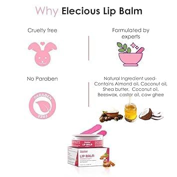 NHS Lip Balm - Moisturizing & Nourishing with Almond Oil, Beeswax, Shea Butter & Cow Ghee (5g) | Perfect for Dry, Chapped Lips - Day & Night Care
