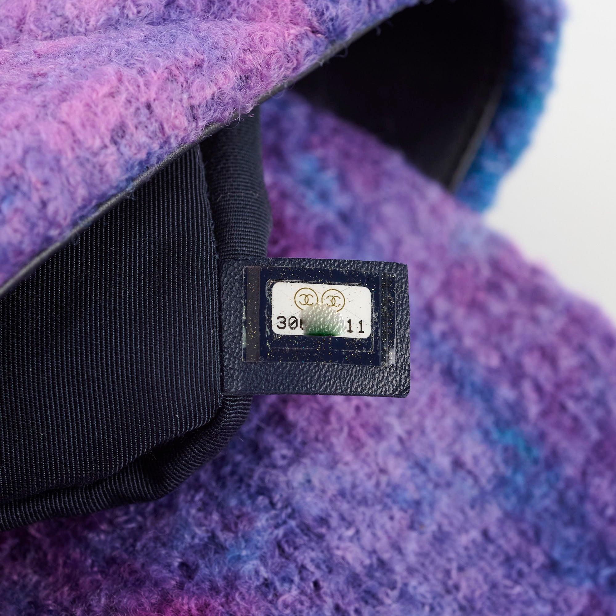 Chanel 19 Large Tweed Ombre Black/Purple Shoulder Bag - Luxury Designer Handbag for Women | Perfect for Evening Events, Parties & Special Occasions