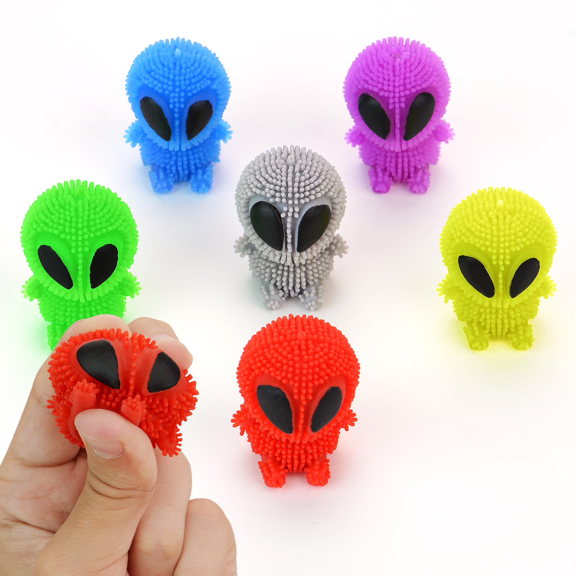 Alien Squishy Toys for Kids - 24 Pack Mini Puffer Balls for Party Favors & Easter Gifts