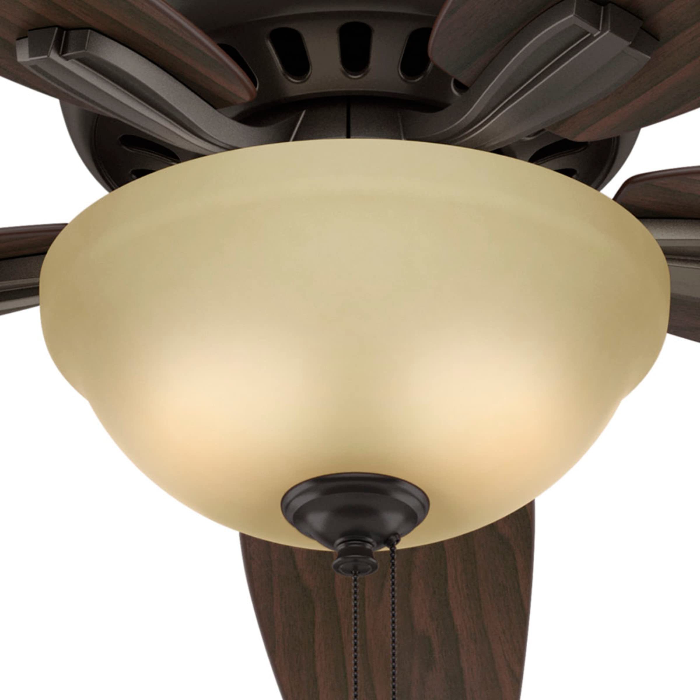 Hunter Fan Company 53314 52-Inch Newsome Premier Bronze Low Profile Ceiling Fan with LED Light Kit and Pull Chain - Perfect for Bedroom, Living Room, and Indoor Spaces