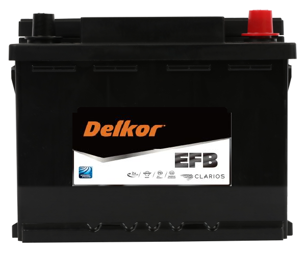 Delkor DIN55EFB Car Battery - Replacement for Varta N60 - High Performance Automotive Battery for Sedans, SUVs & Trucks - Perfect for Cold Weather Starting & Daily Commuting
