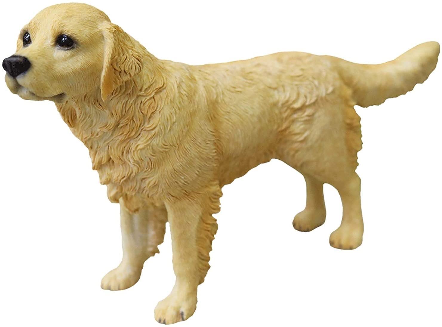 Realistic Golden Retriever Dog Model - 7.5x2.2x4.7 Inch Resin Animal Statue for Car Dashboard Decor, Home Decoration, Collectible Crafts - Yellow Lifelike Pet Figure for Office Desk, Gift & Display