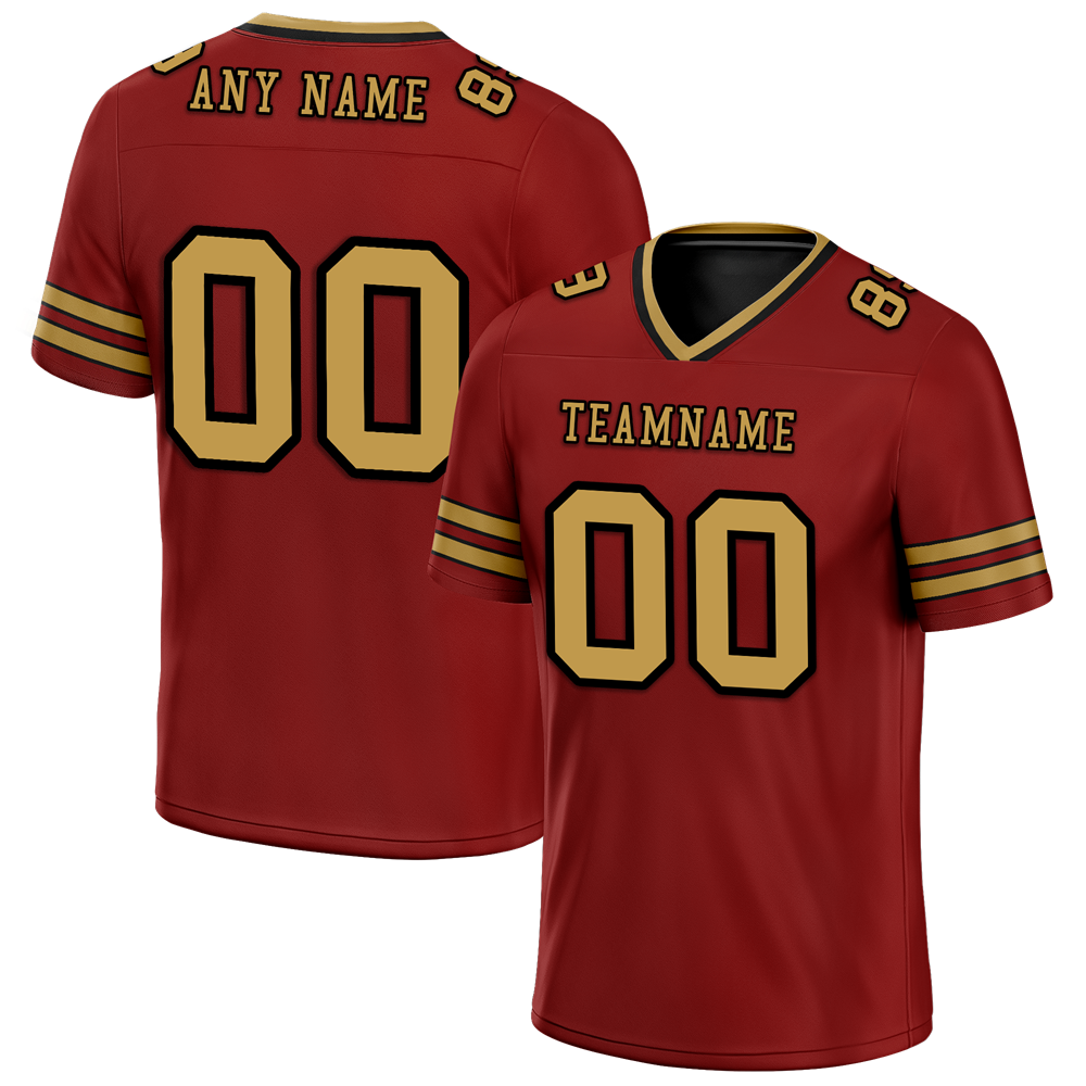 Custom Brown & Orange Striped Personalized Authentic Football Jersey FBJ02 - Perfect for Game Day, Team Events & Fan Gear Collection