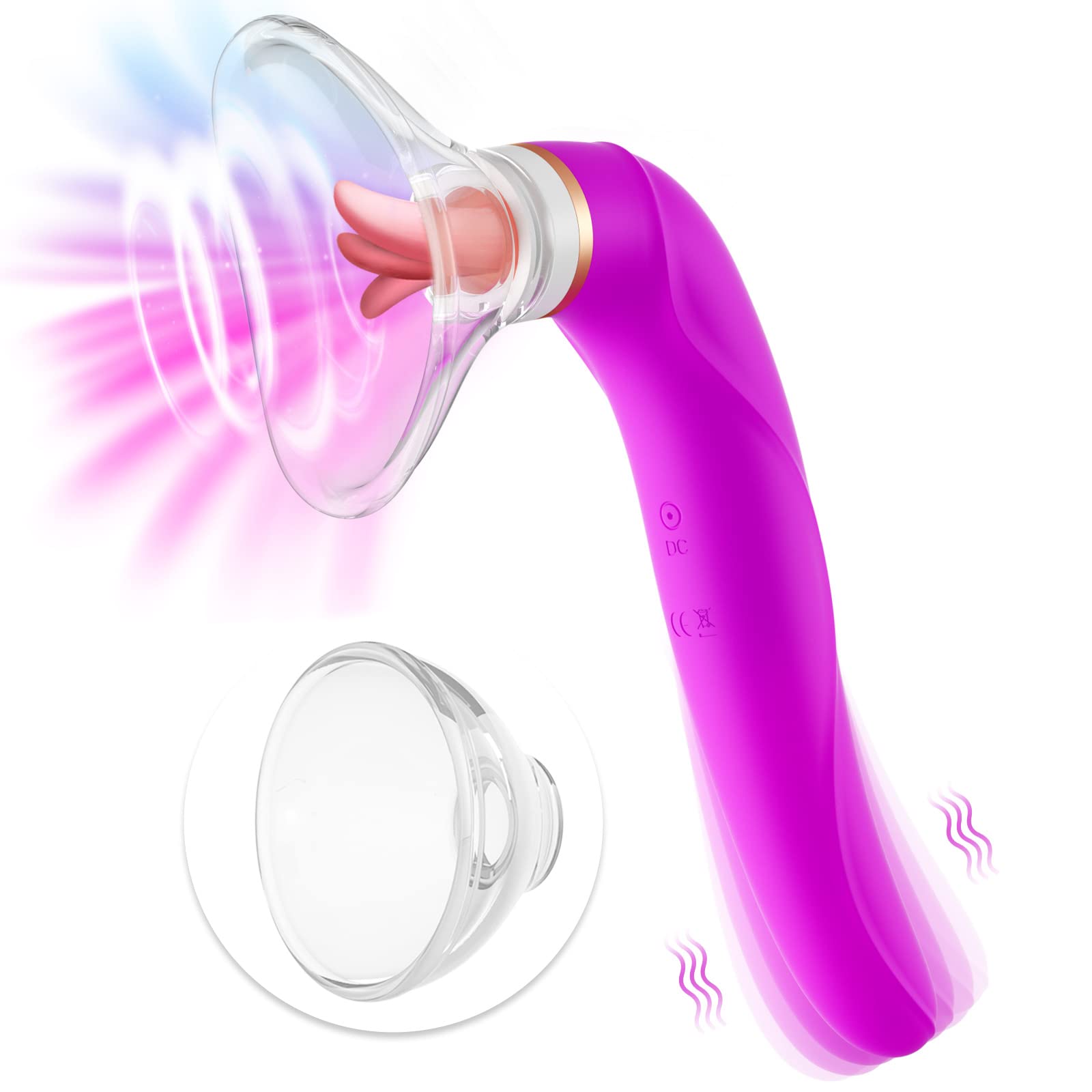 Premium Clitoral Sucking & Licking Vibrator - 8 Suction Modes, 10 Vibration & 5 Licking Modes - Rechargeable Waterproof G-Spot & Nipple Stimulator for Women - Perfect for Solo Play & Couples Intimacy