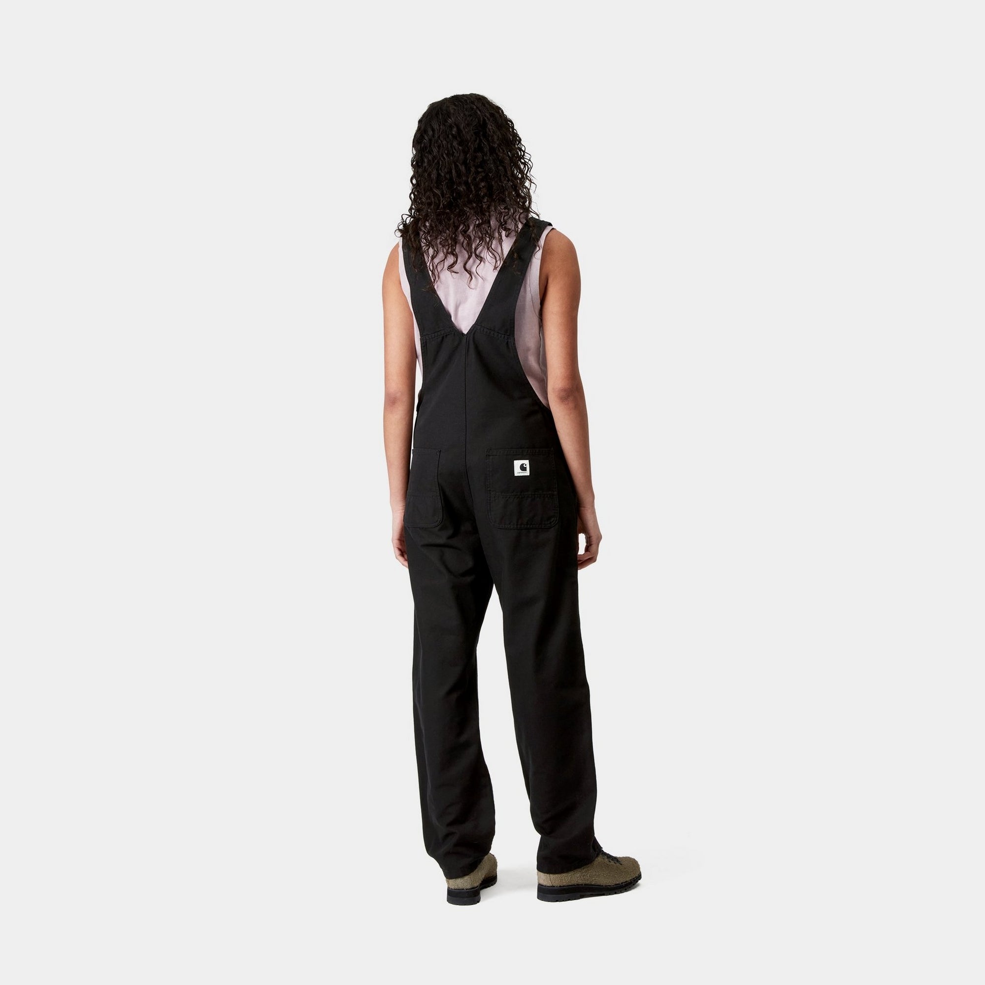 Women's Black Bib Overalls - Straight Leg Denim Jumpsuit for Casual Wear & Outdoor Activities