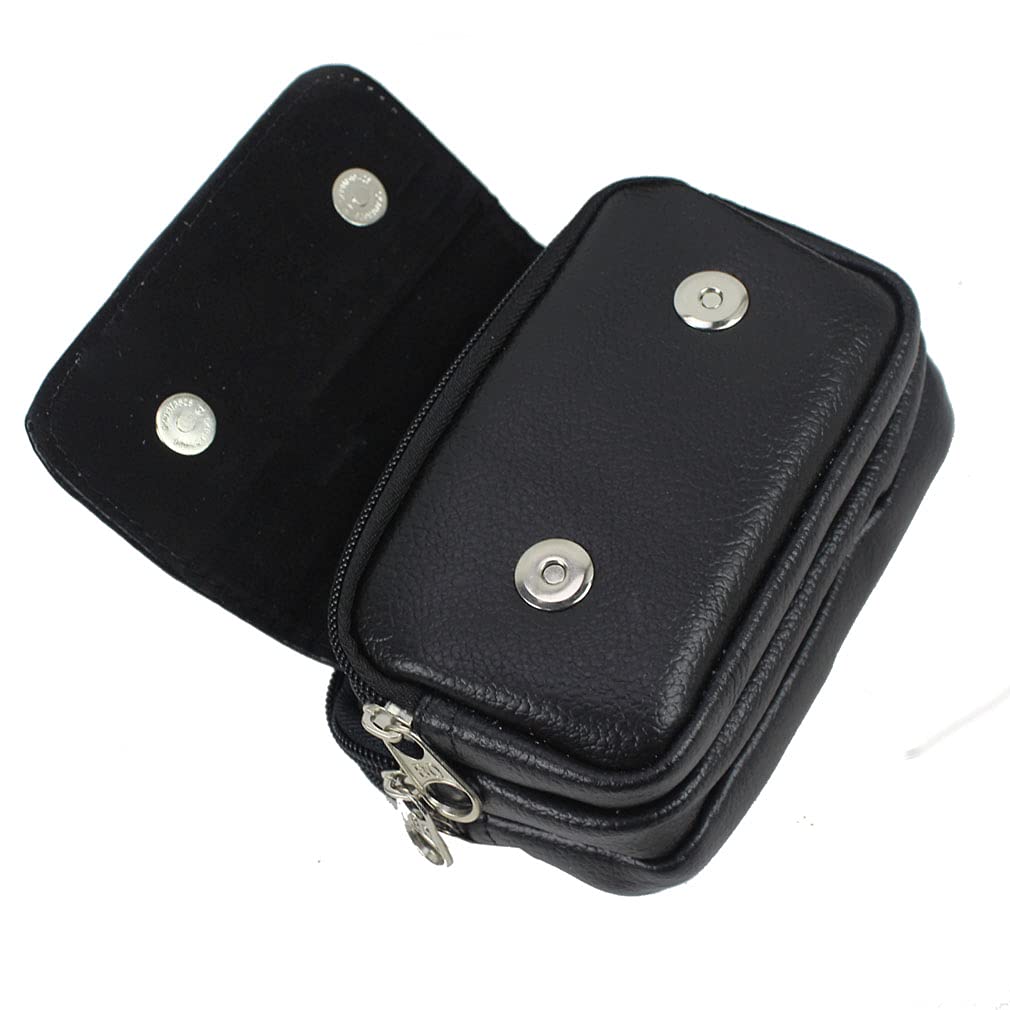 Men's Leather Phone Waist Pack Belt Holster - 3-Pocket Horizontal Flip Pouch for Coins & Essentials - Perfect for Outdoor Travel, Hiking & Daily Use