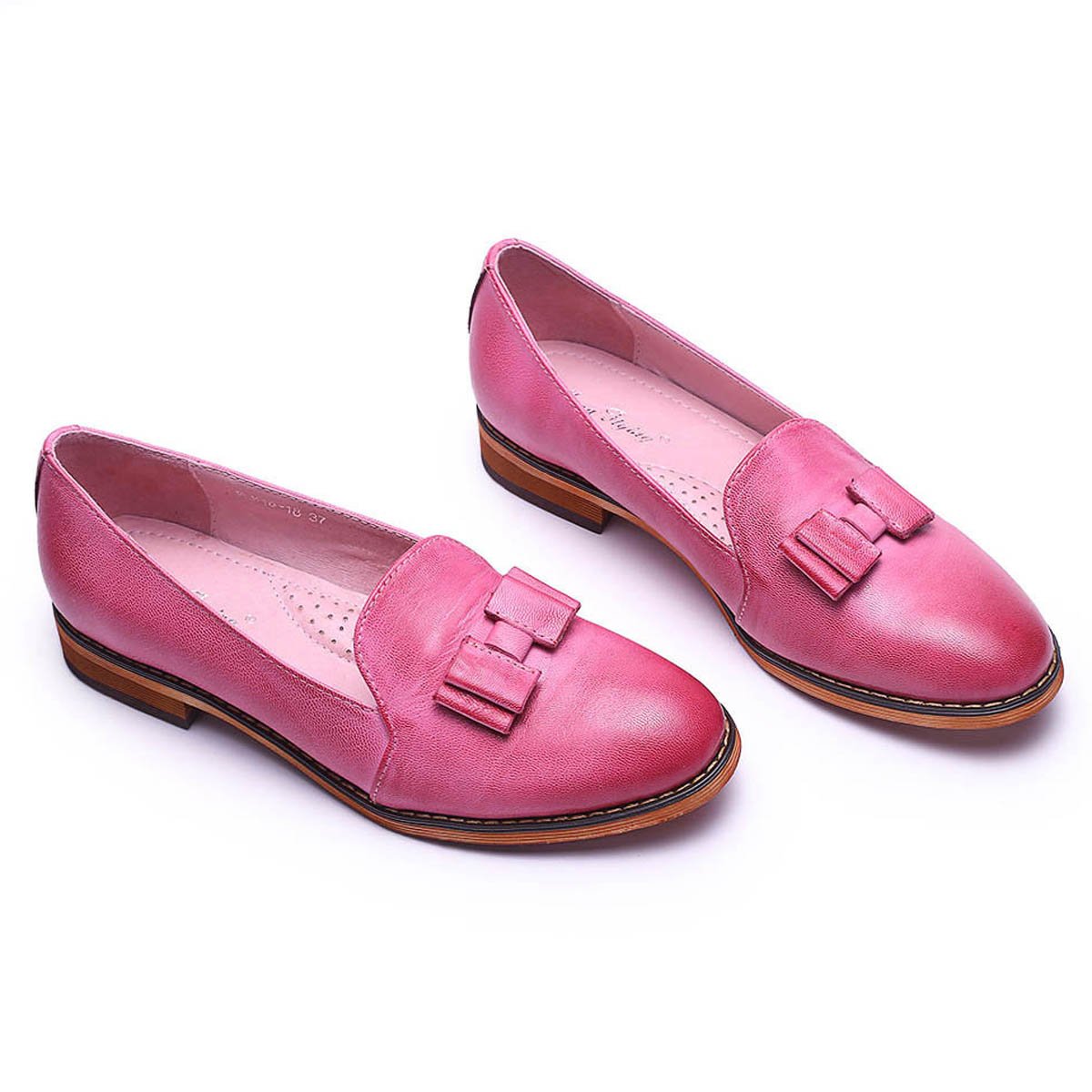 Women's Leather Bow Penny Loafers - Business Casual Slip-On Flats for Office Work | Comfortable & Stylish Ladies Shoes for Professional Wear & Daily Commute