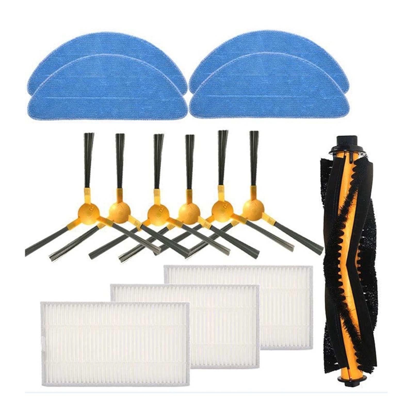 LIECTROUX C30B & Proscenic 800T/820S Robot Vacuum Cleaner Replacement Parts - Side Brush, Mop Cloth & Filter Set for Home Cleaning | Compatible Accessories for Efficient Robot Vacuum Maintenance | Perfect for Hardwood Floors, Carpets & Pet Hair Removal