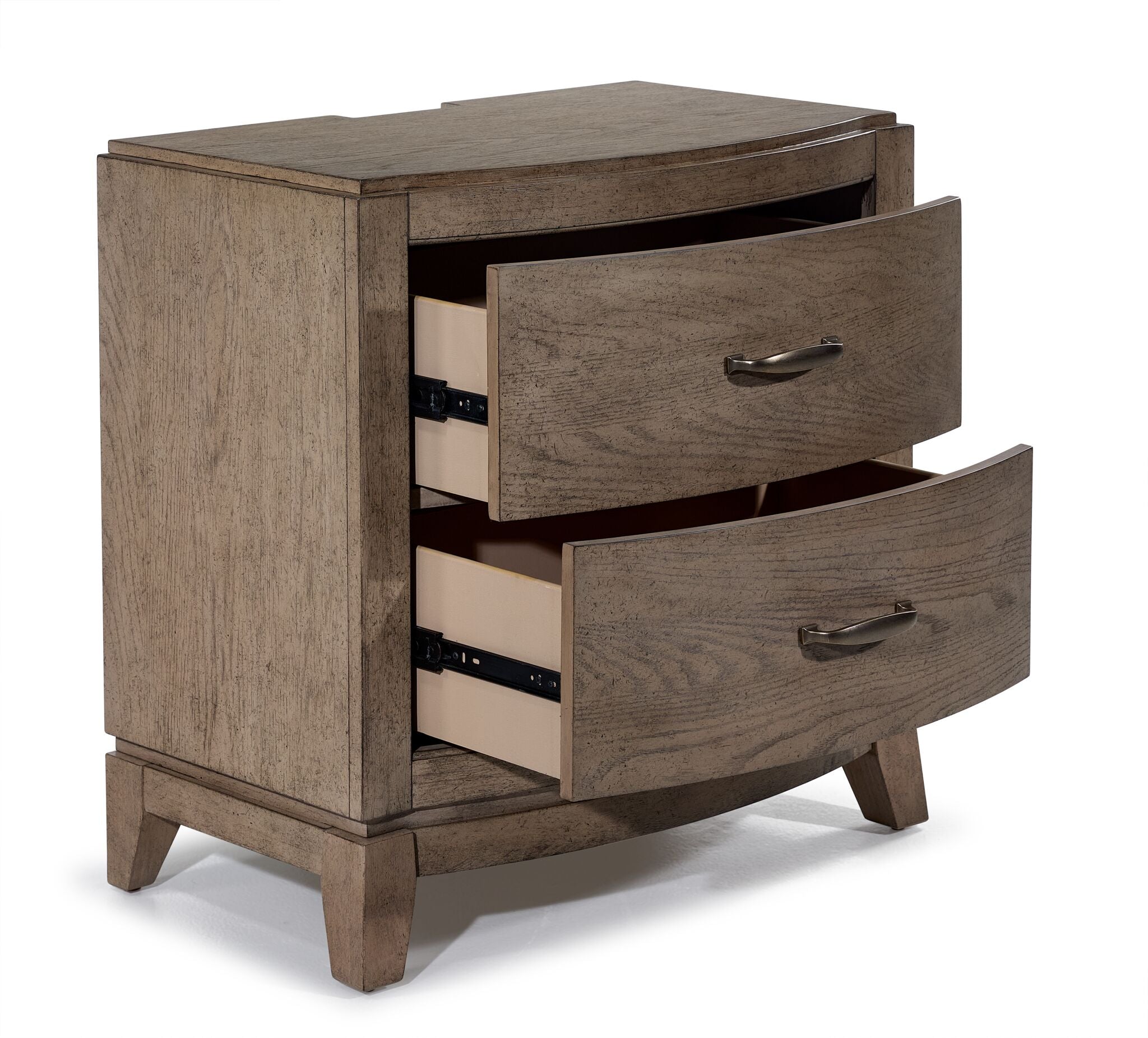 Camelot Night Stand - Burnished Beige Finish Bedside Table for Bedroom, Living Room & Office | Compact End Table with Storage Shelf