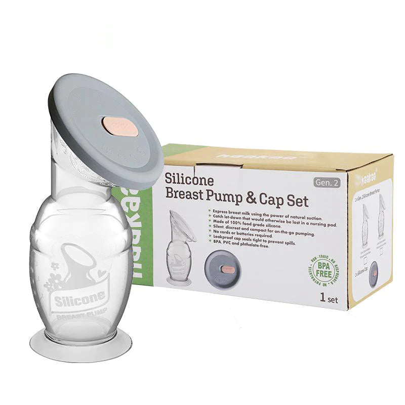 2nd Gen Silicone Breast Pump with Suction Base & Cap - 100ml Hands-Free Milk Collector - Perfect for Nursing Moms at Home, Work or Travel