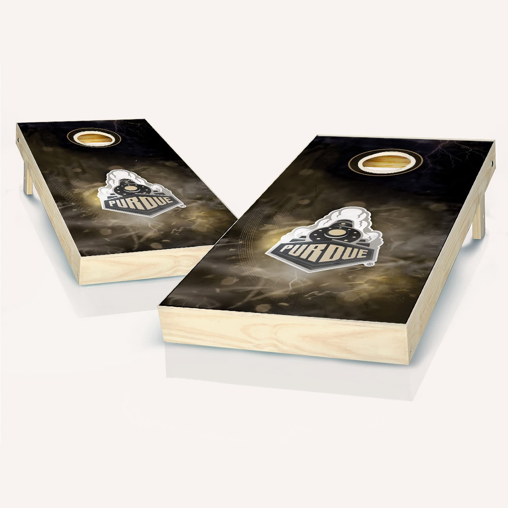 Purdue Themed Cornhole Board Set with Team Logo - Custom Regulation Size Cornhole Game for Tailgating, Backyard Parties & Outdoor Events - Skip's Garage Official Licensed Product