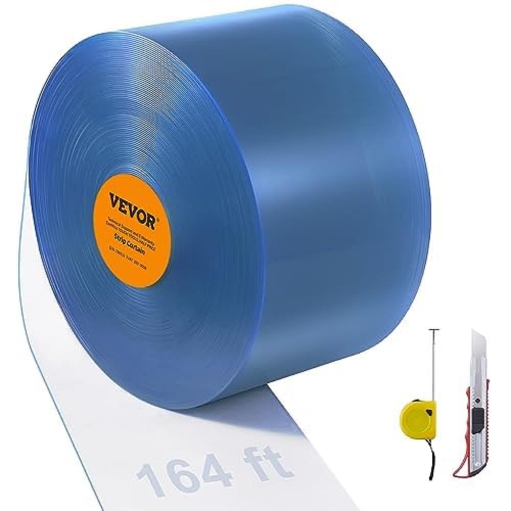 VEVOR Clear PVC Vinyl Strip Curtain - 164' Length x 8