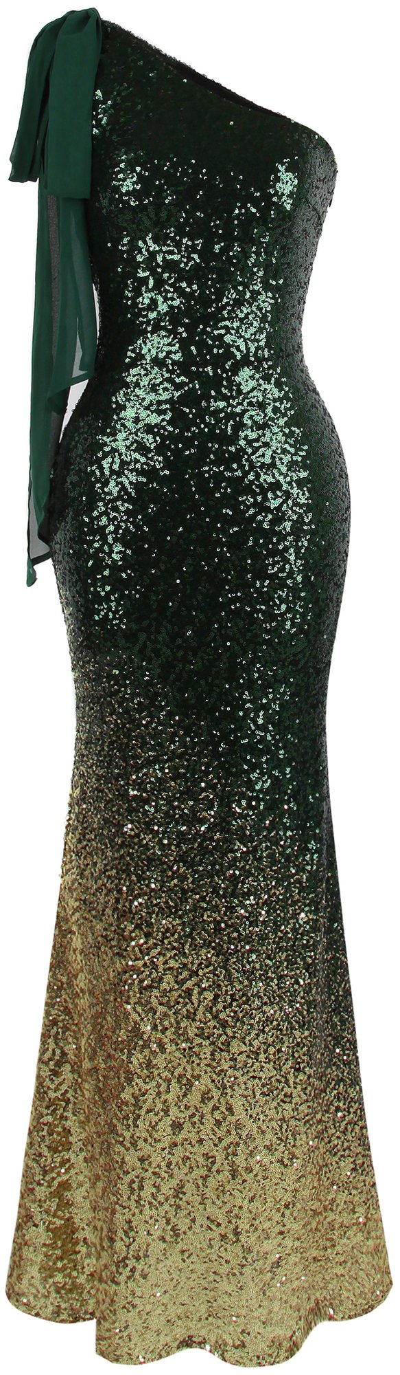 Elegant Asymmetrical Ribbon Gradient Sequin Mermaid Prom Dress for Women - Perfect for Formal Events, Evening Gala & Special Occasions