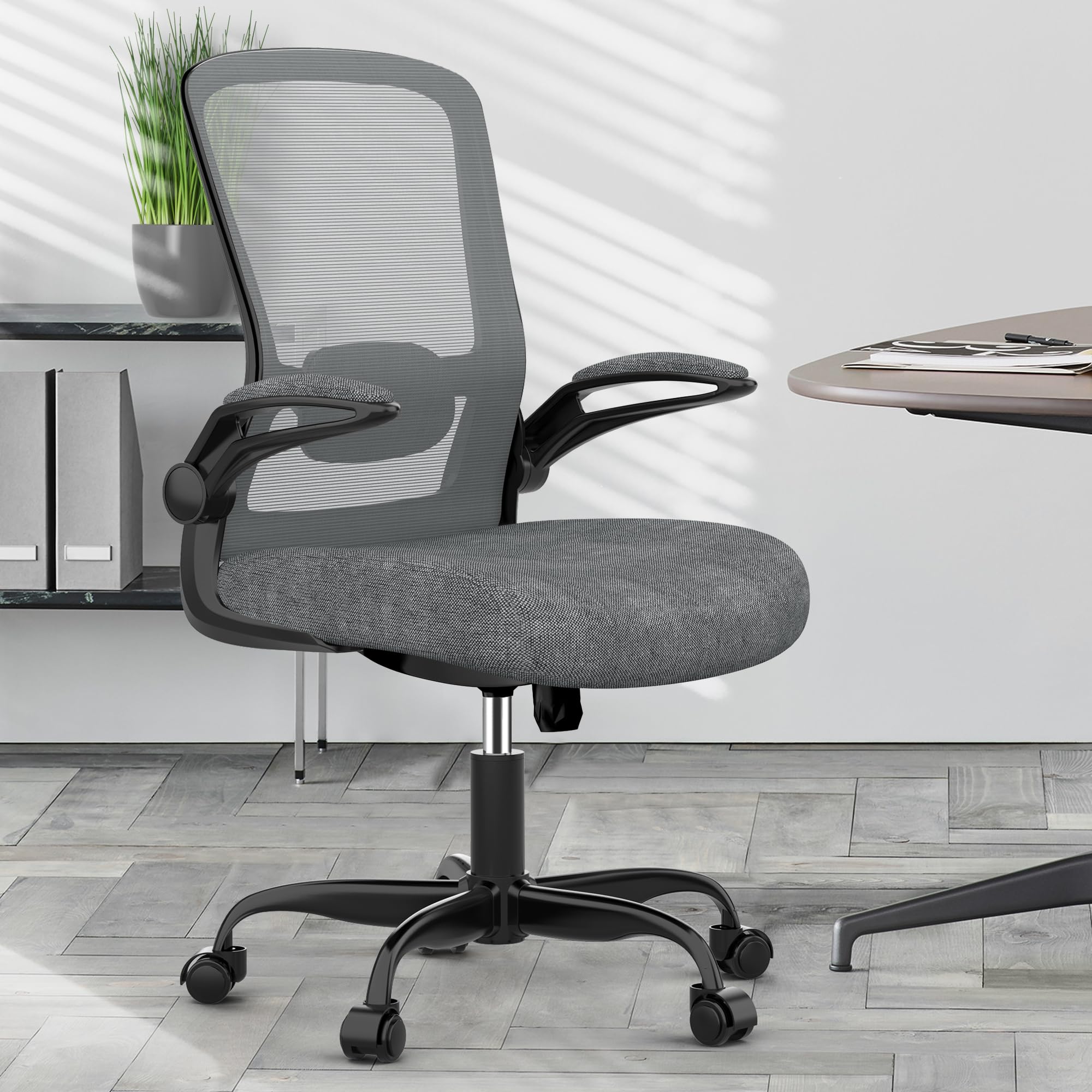 Ergonomic Office Chair with Adjustable Lumbar Support & Flip-Up Armrests - High Back Mesh Computer Desk Chair BIFMA Certified for Home & Executive Office Use - Perfect for Long Work Hours & Video Conferencing