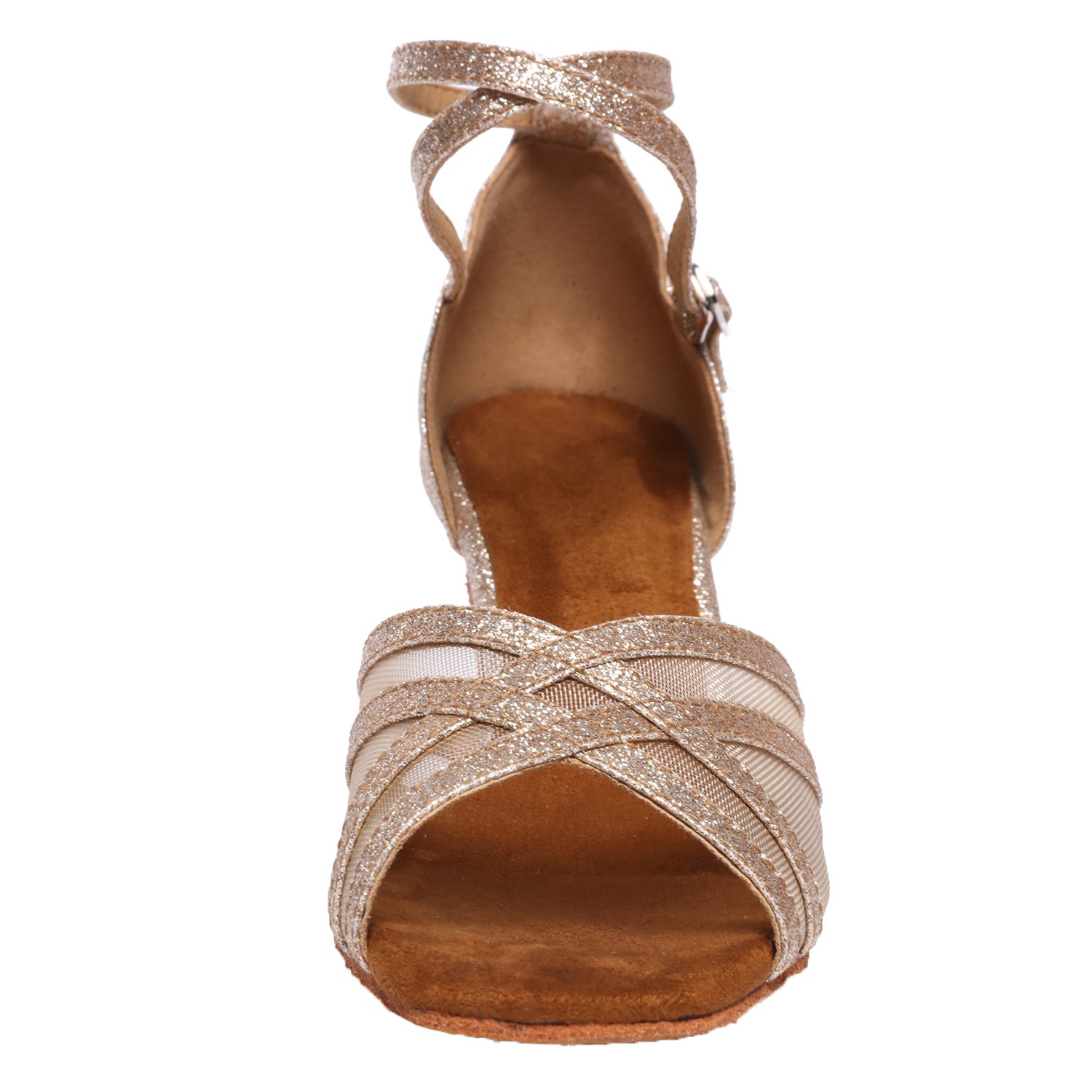 Akanu Women's Latin Dance Shoes for Ballroom & Salsa - Gold Size 11 | Comfortable Heels for Professional Dance Performances & Social Dancing