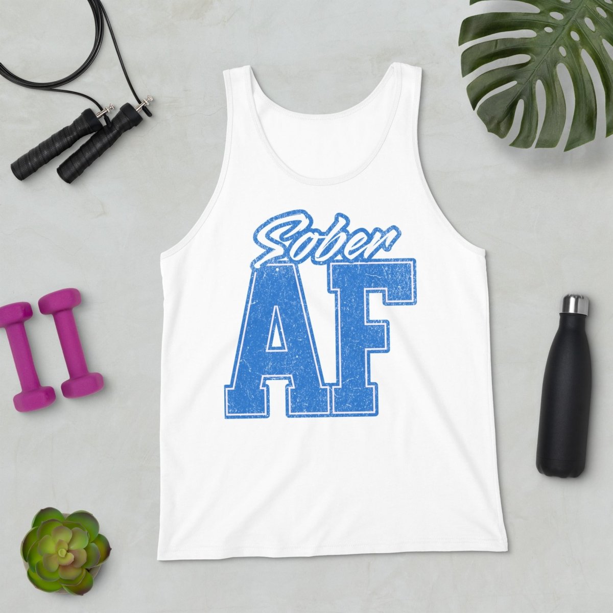 Sober AF Collegiate Men's Tank Top - Comfortable Athletic Sleeveless Shirt for Gym, Workout & Casual Wear