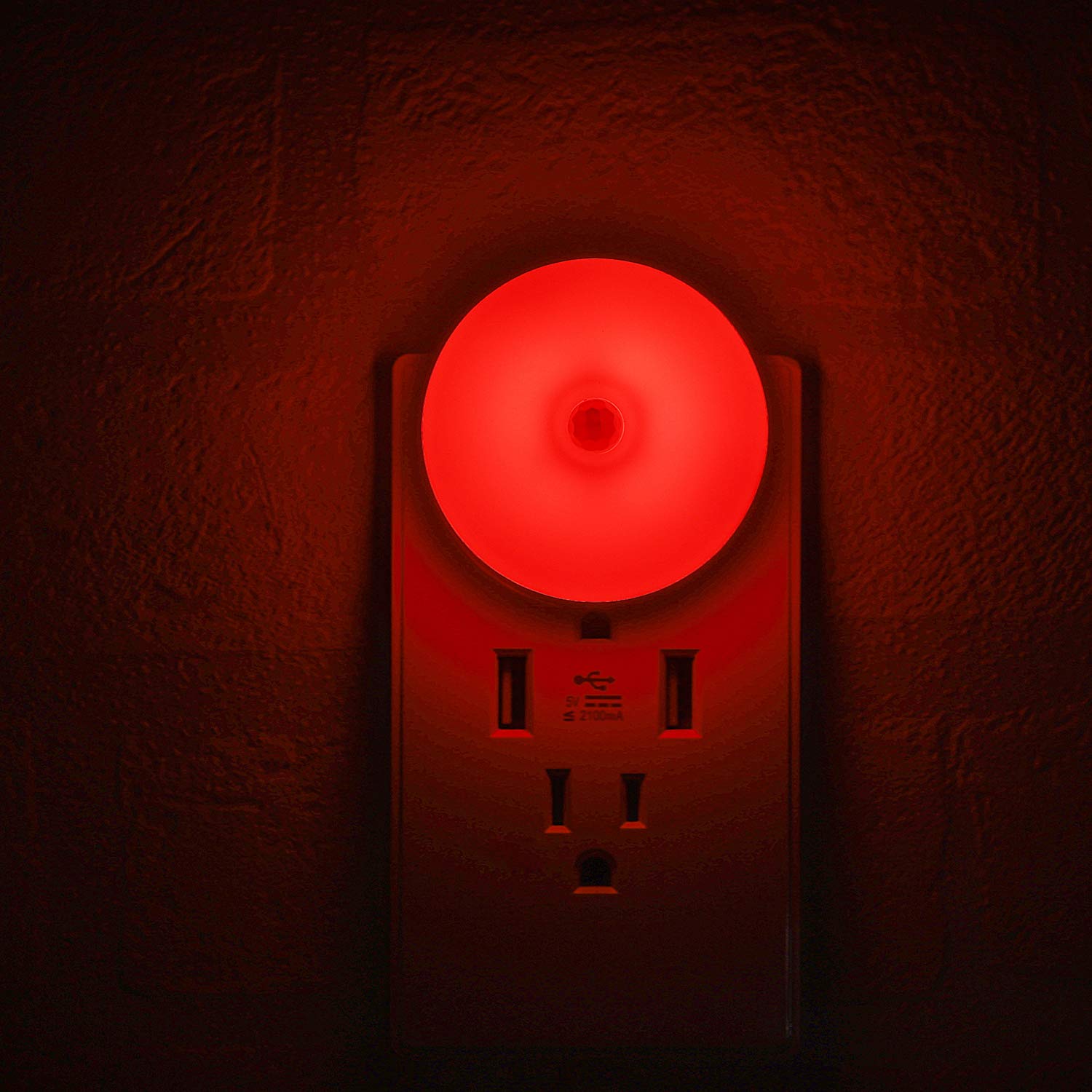 myCozyLite Motion Sensor LED Night Light Plug-in - 2 Pack, Soft Red Glow for Bedroom, Hallway & Nursery - Smart Movement Activated Nightlight for Home Safety & Convenience