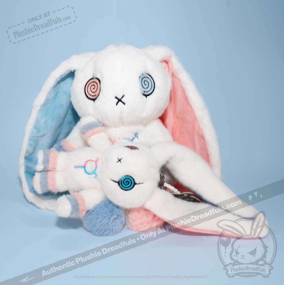 Plushie Dreadfuls Gender Dysphoria Rabbit Plush Keychain - Soft Stuffed Animal Toy for Mental Health Awareness, LGBTQ+ Support & Emotional Comfort | Perfect for Backpacks, Gifts & Therapy