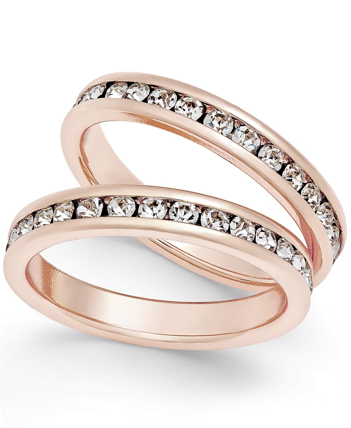 Charter Club Rose Gold-Tone Glass Stone Ring Set - Elegant Stackable Rings for Women, Perfect for Everyday Wear, Date Nights & Special Occasions