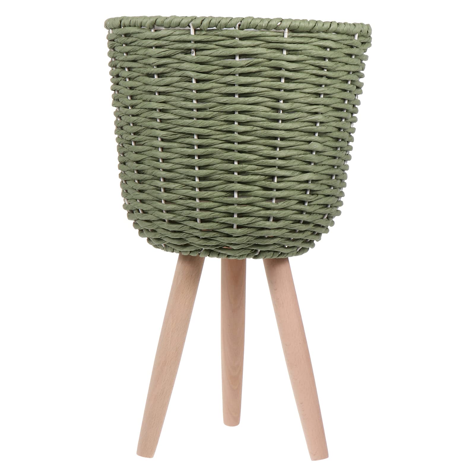DOITOOL Boho Woven Rattan Plant Basket - Handmade Wicker Flower Pot Holder with Stand for Indoor & Outdoor Decor | Perfect for Boho Home, Garden, Patio, and Balcony Plant Displays