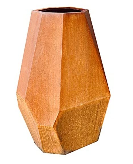 MK Design Modern Outdoor Planters - Large Corten Steel Geometric Planter for Patio, Garden & Landscaping (39
